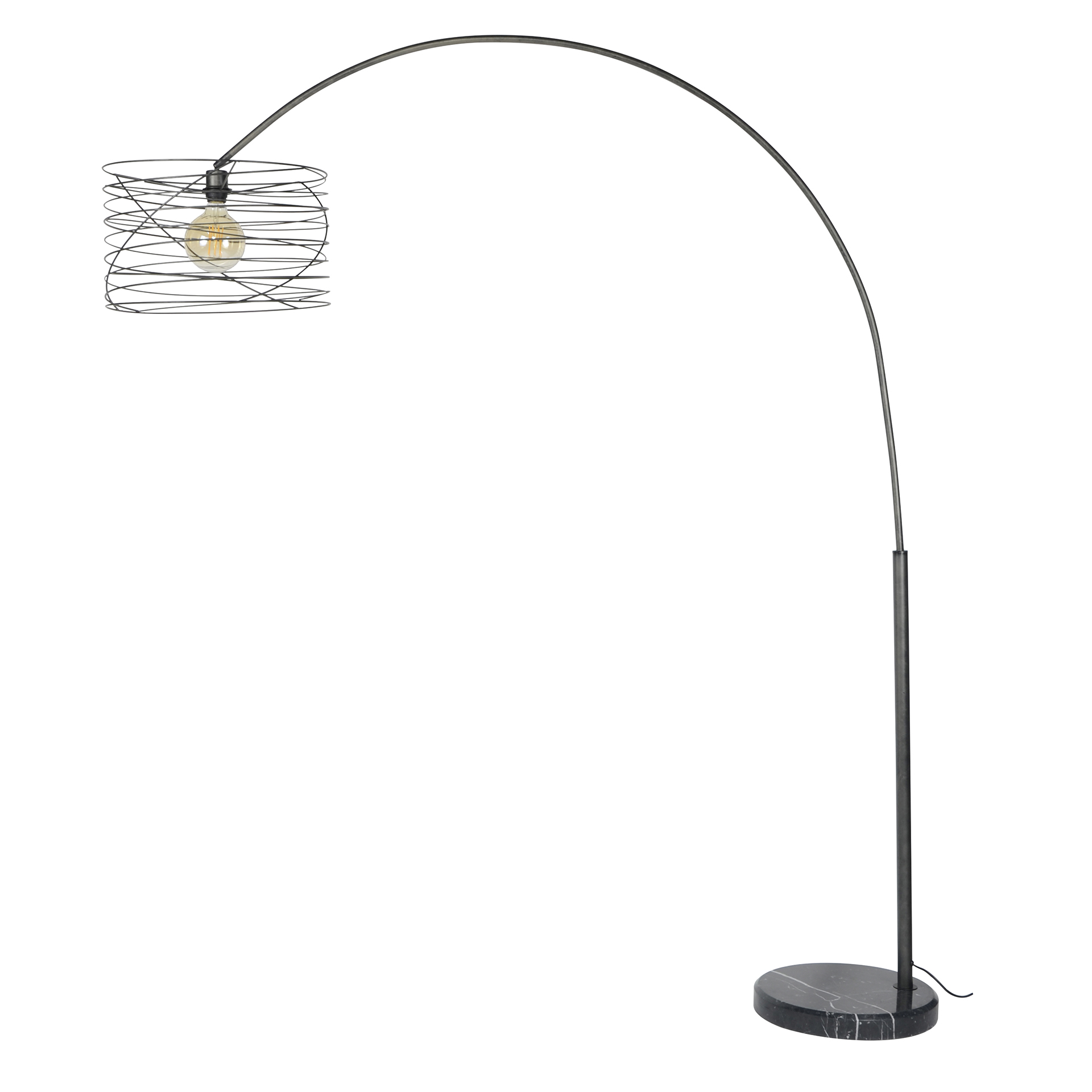 Design Bogenlampe BLAKO 1-flammig Metall Industrial Design