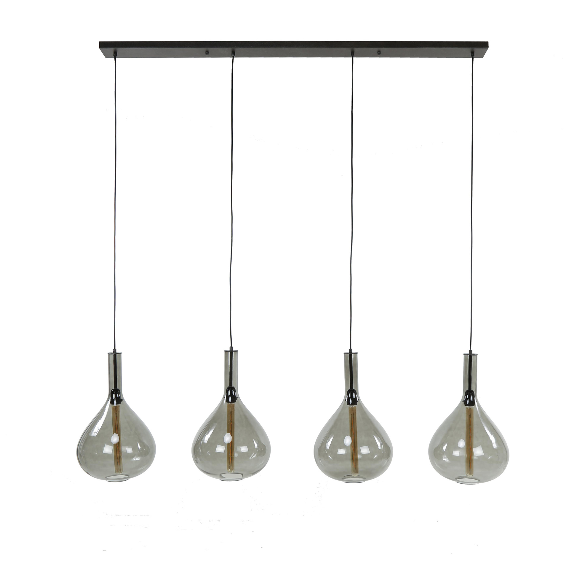 Design Pendelleuchte Smoke Drop 4F – Artic Schwarz mit Rauchglas