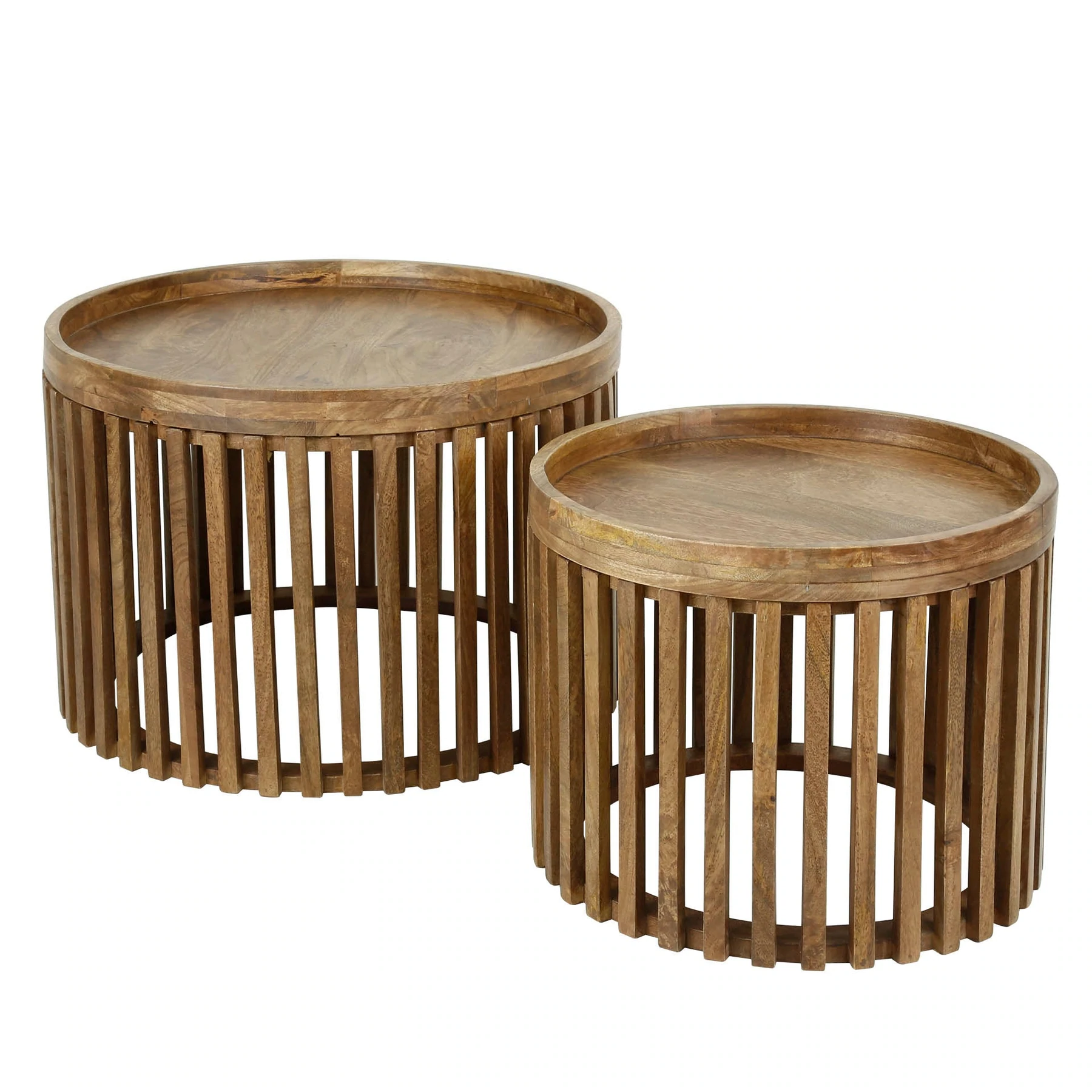 Couchtisch_Set_Tulm_Mangoholz_Tischplatten_lose_Home-Designs_Modern_Design_Rundertisch Couchtisch 2er Set Rund TULUM Lamellen Design Mango Massivholz