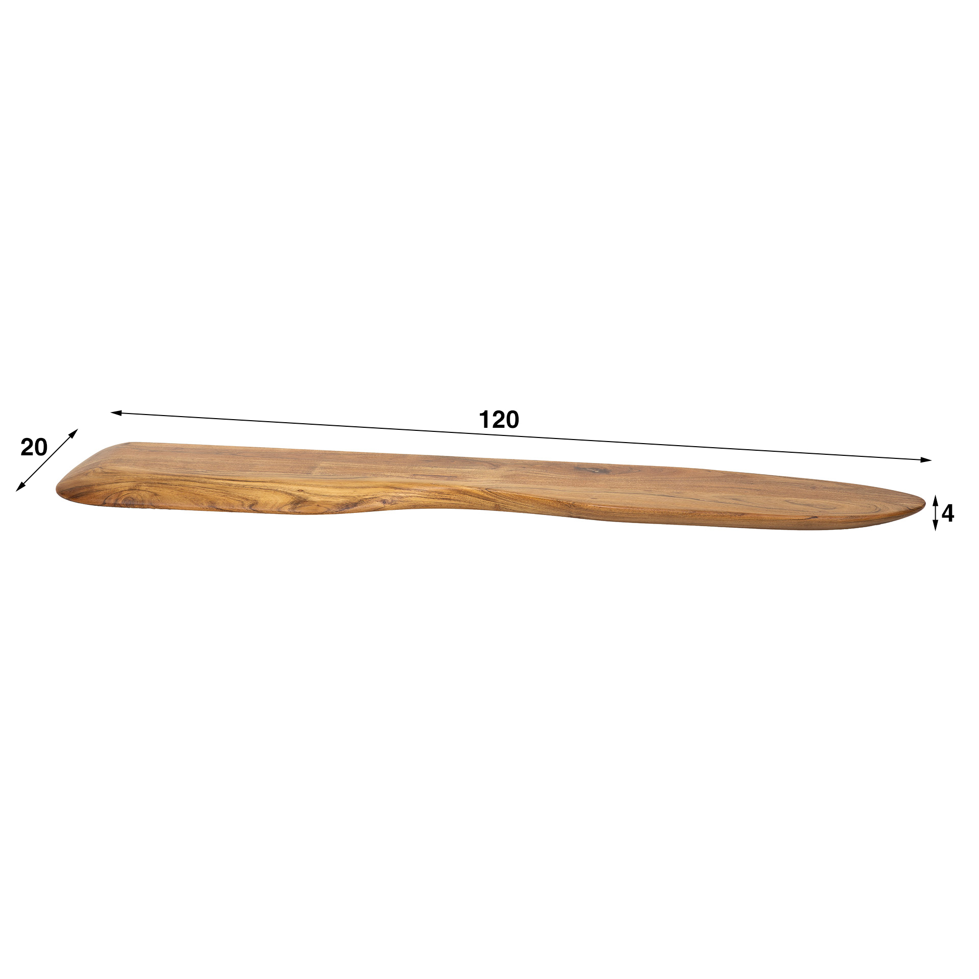 Wandregal „Organic“ – 120 cm aus massivem Akazienholz
