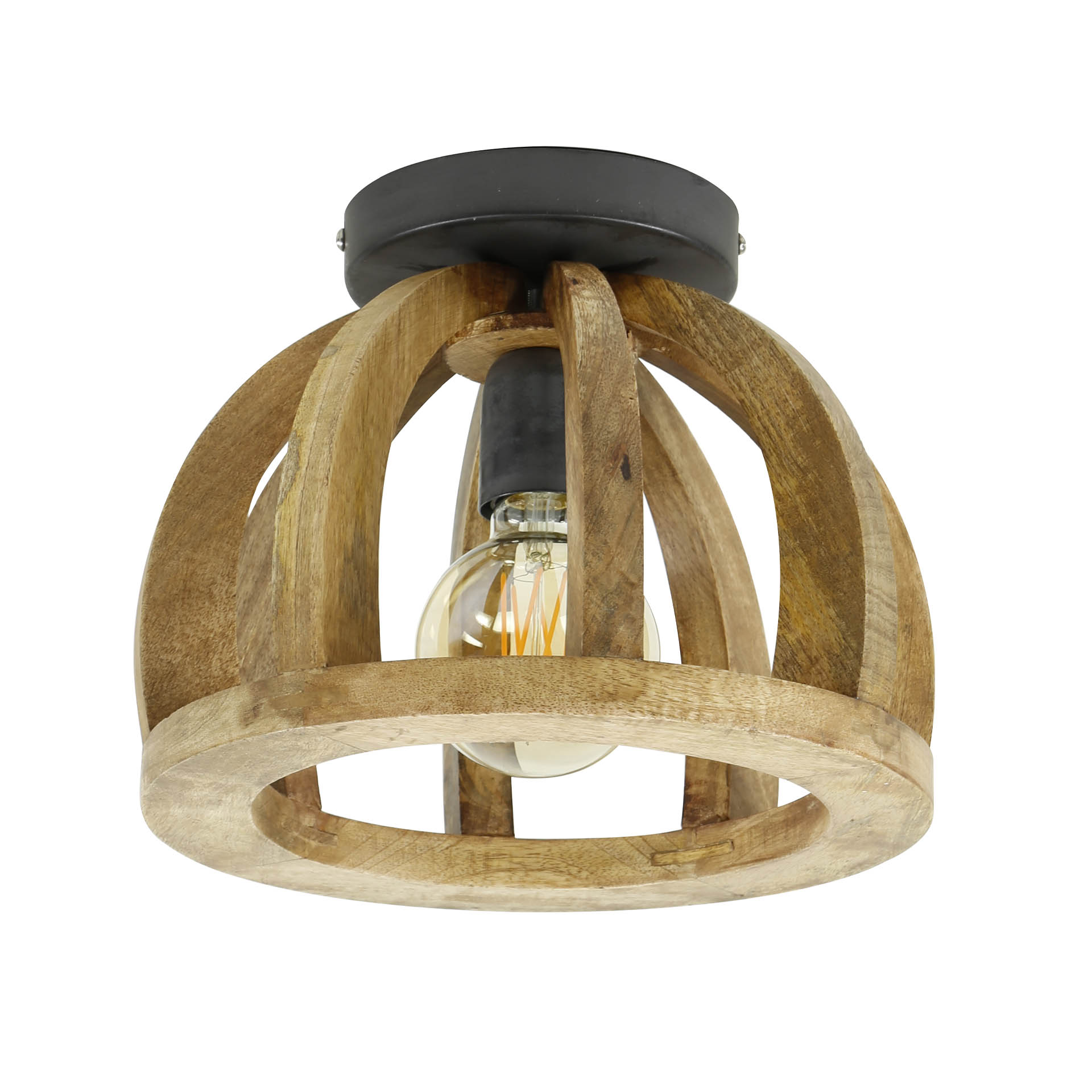 Home-Designs Deckenlampe Rund BOHO Mangoholz