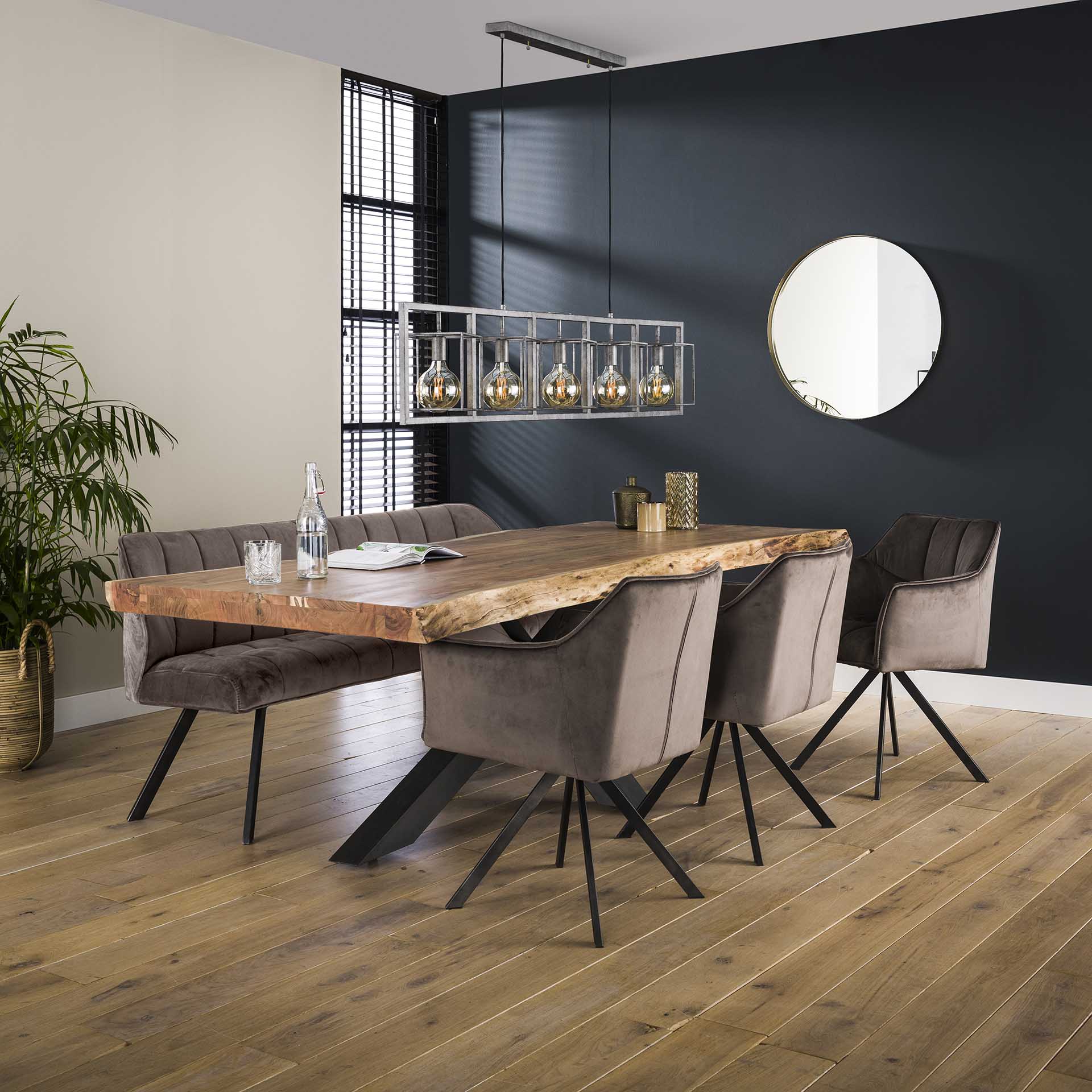 Home-Designs Sessel VIRAGE 2er Set drehbar / Anthrazit velvet