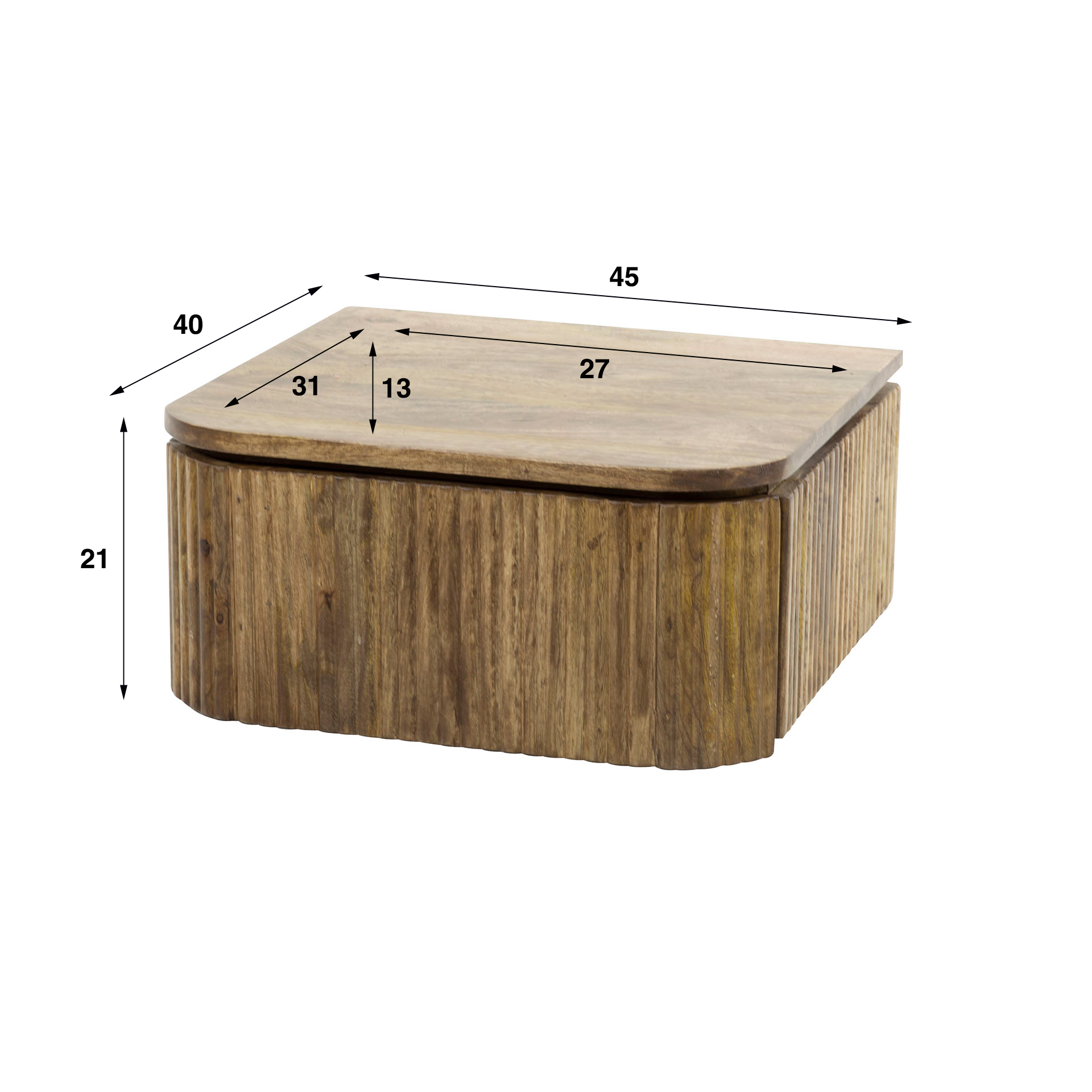 Nachtkommode Belize 45 cm mit 1 Schublade wandhängend