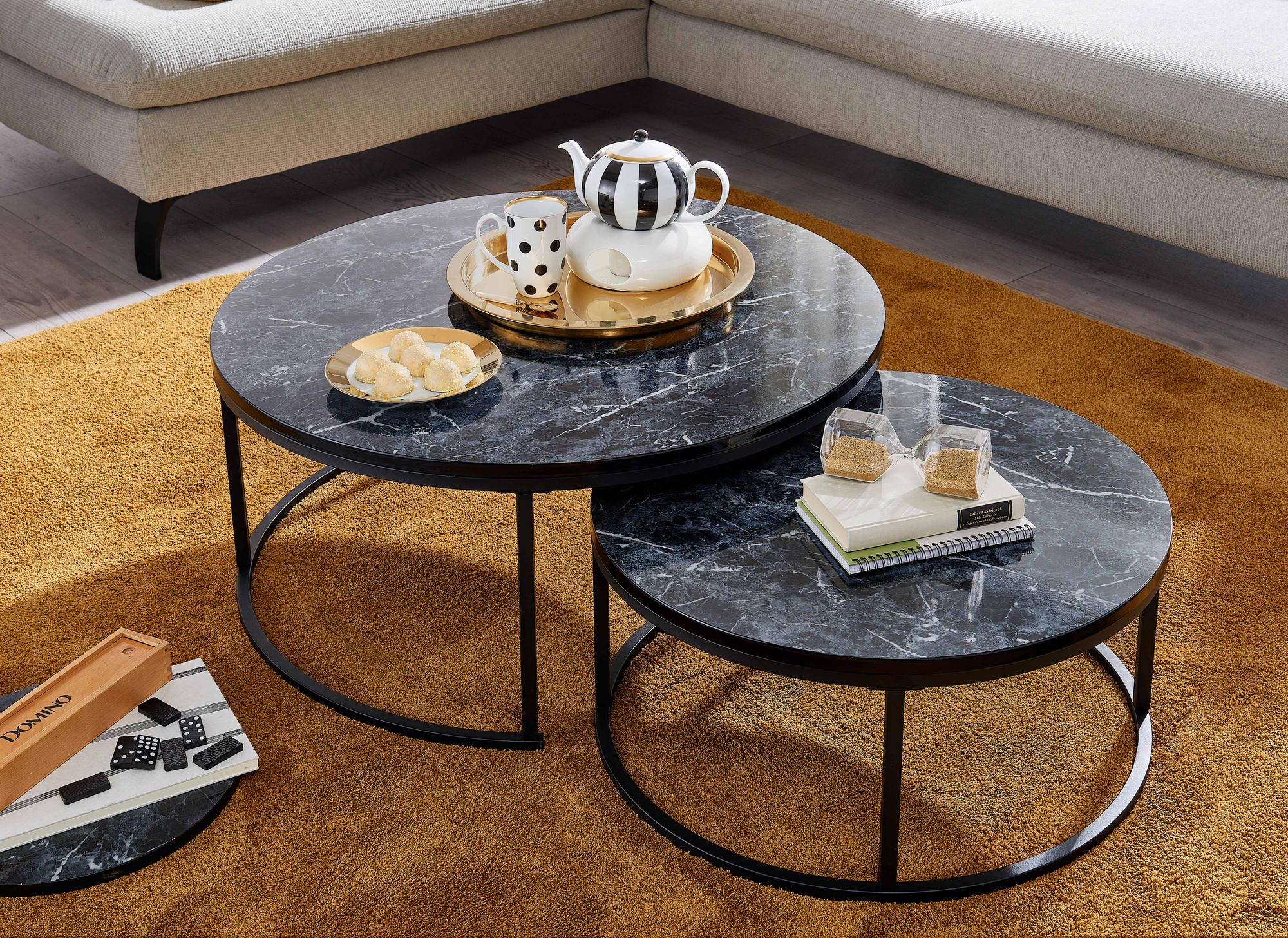 Wohnzimmer Tisch Rund YITAHOME Couchtisch 2er-Set R Produktbild-Vorschau 5