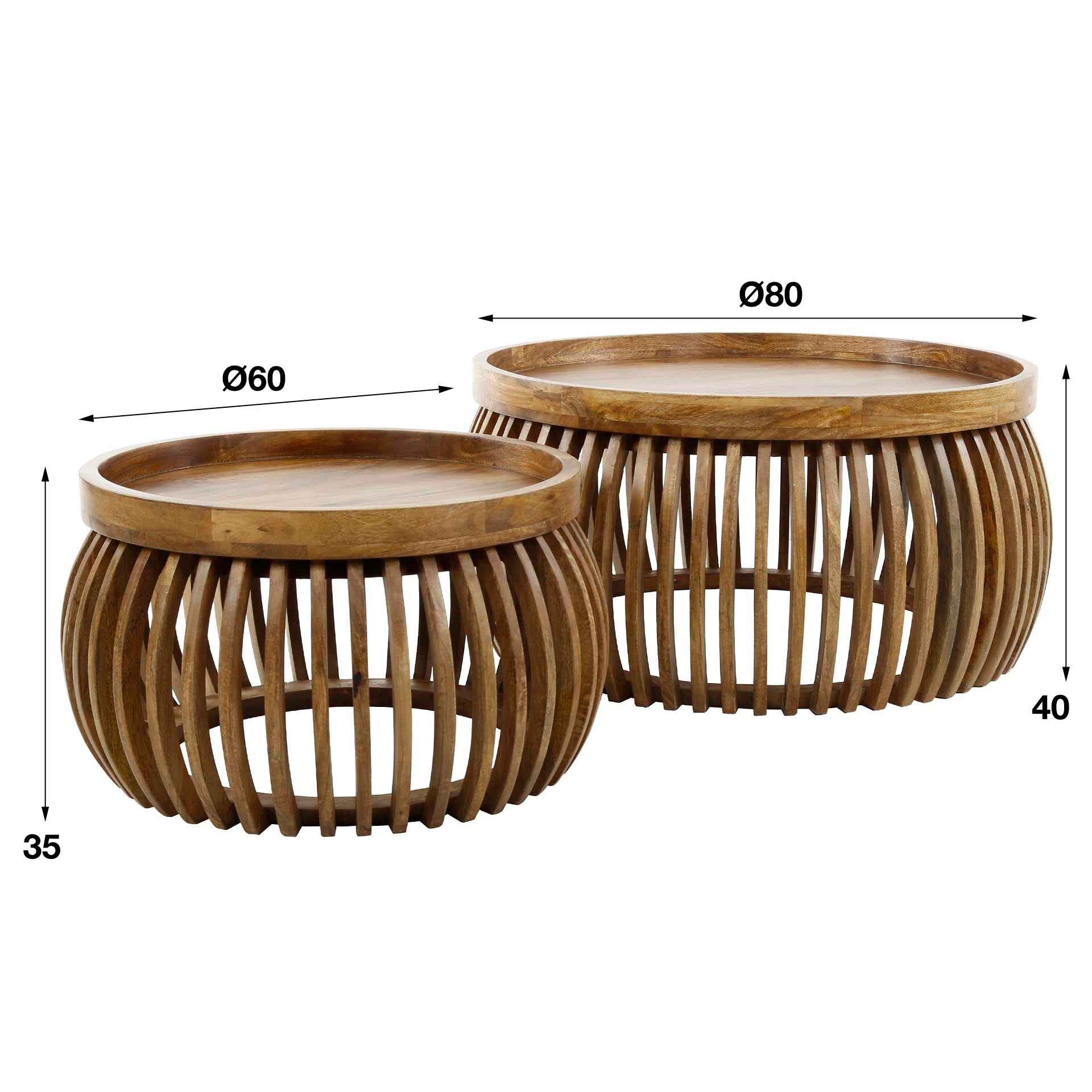 2399_16ZA_8 Design Couchtisch 2er Set Rund CURVE Mangoholz