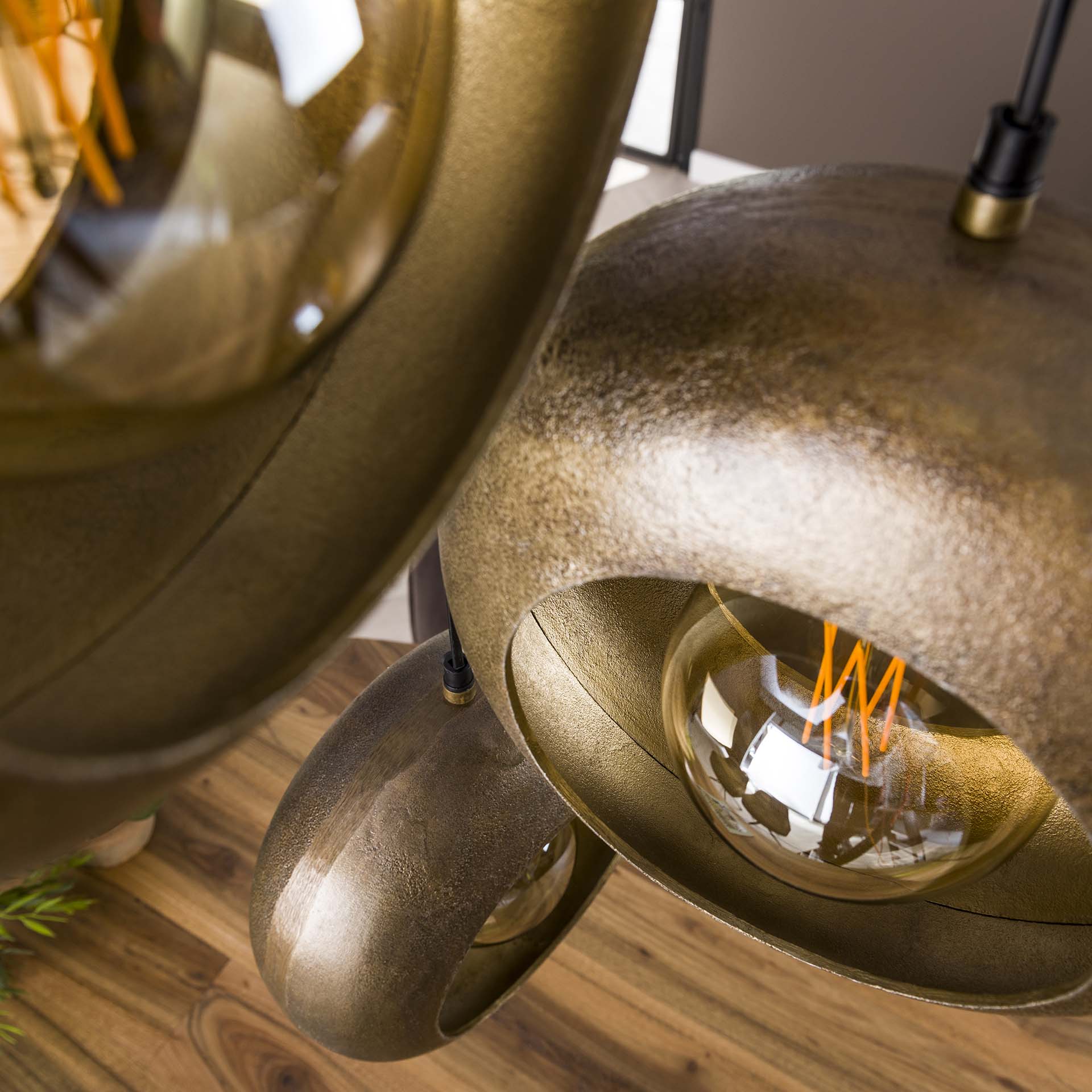 Design Pendelleuchte 3-flammig TRACK Aluminium Bronze-Antik E27