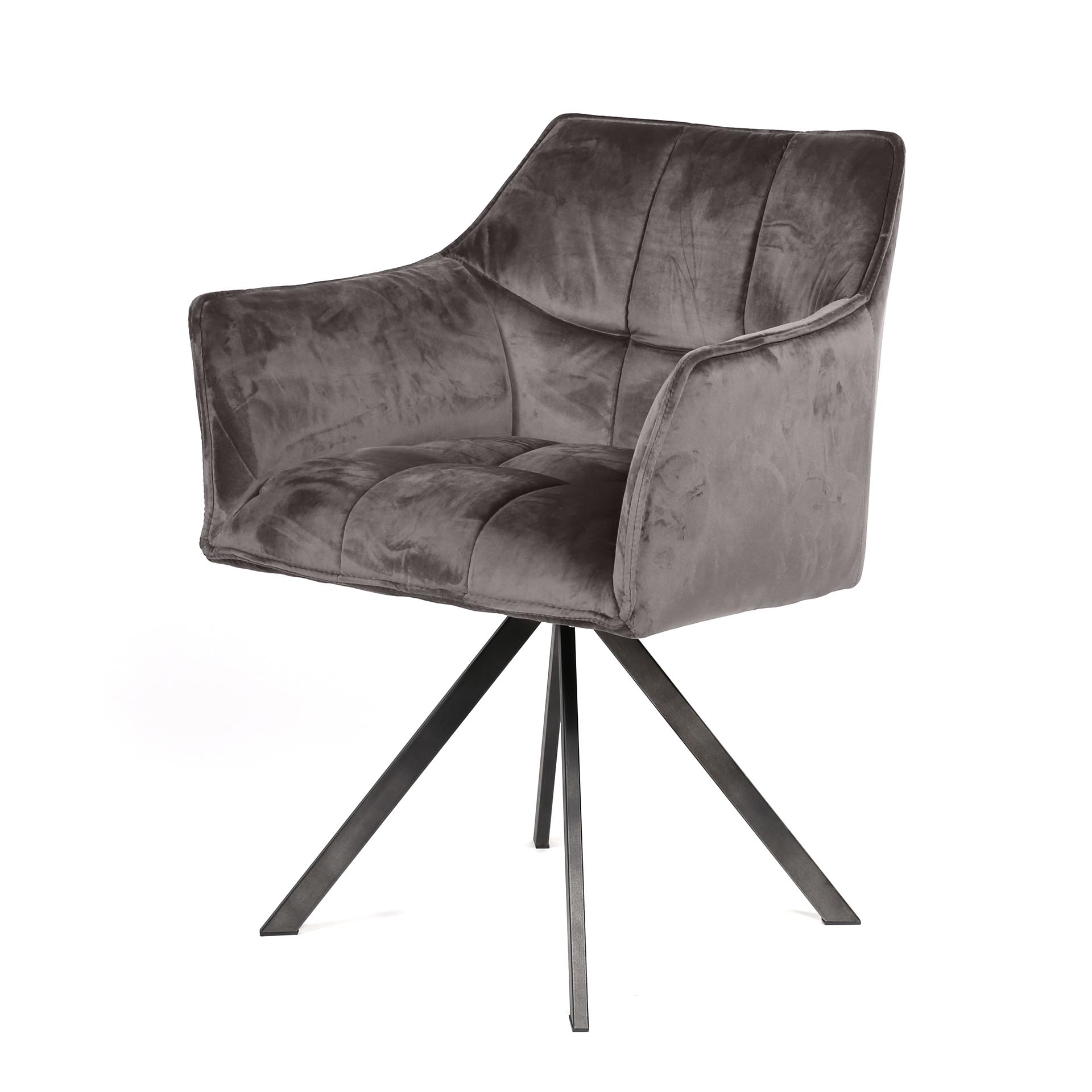 Home-Designs Sessel VIRAGE 2er Set drehbar / Anthrazit velvet