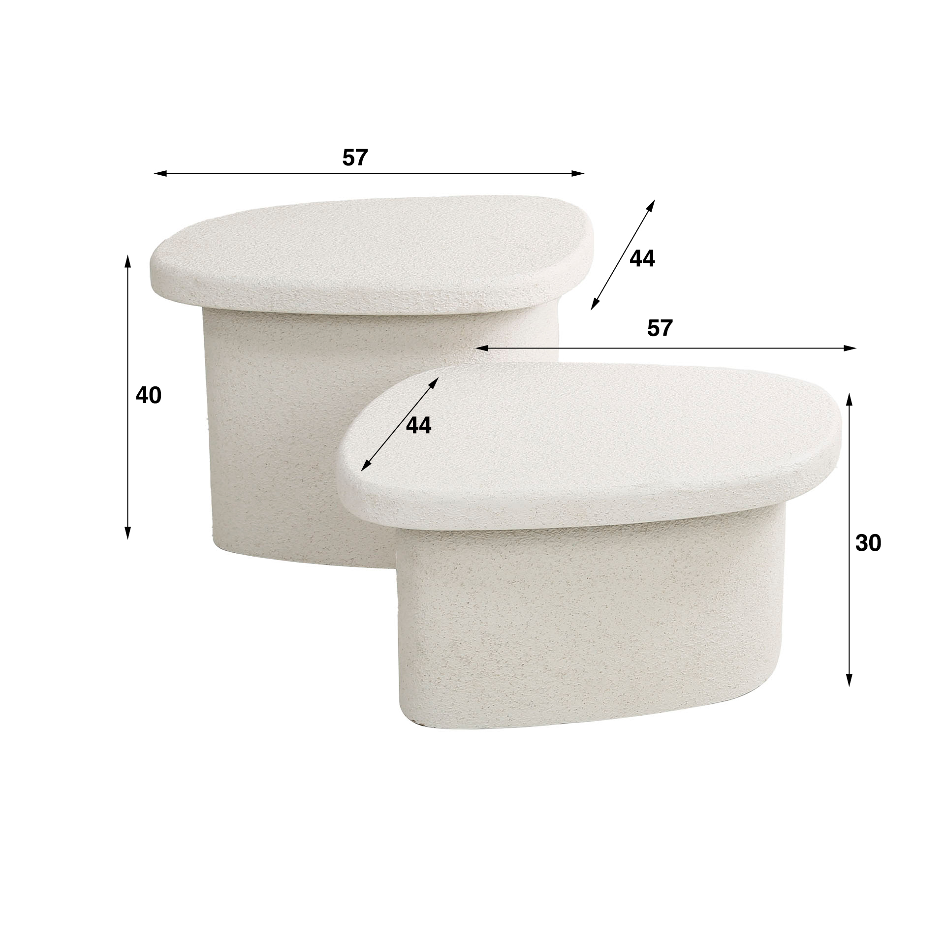 HOME-DESIGNS Couchtisch Set Flora Hartholz (4er Set)