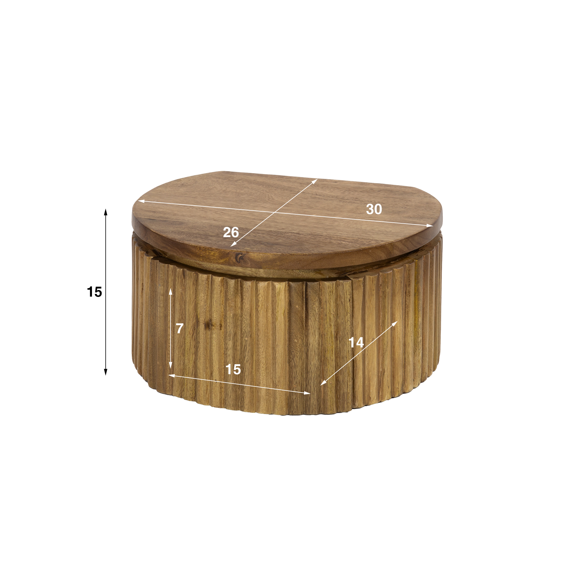 Wave XS Rund-Nachttisch 30 cm – Eleganz und Funktion in perfektem Design