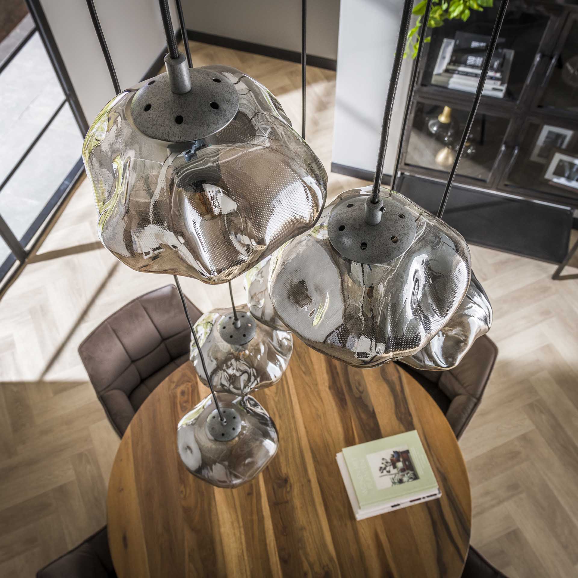 Design Deckenleuchte 7-flammig ACURE Metall modern Alt Silber Finish