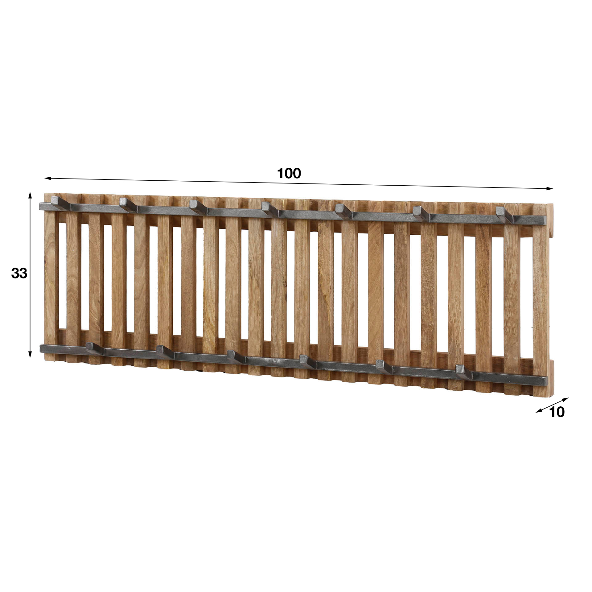 Home Designs Garderobe tweak 13 Haken 100cm breit mango Sandfarbe