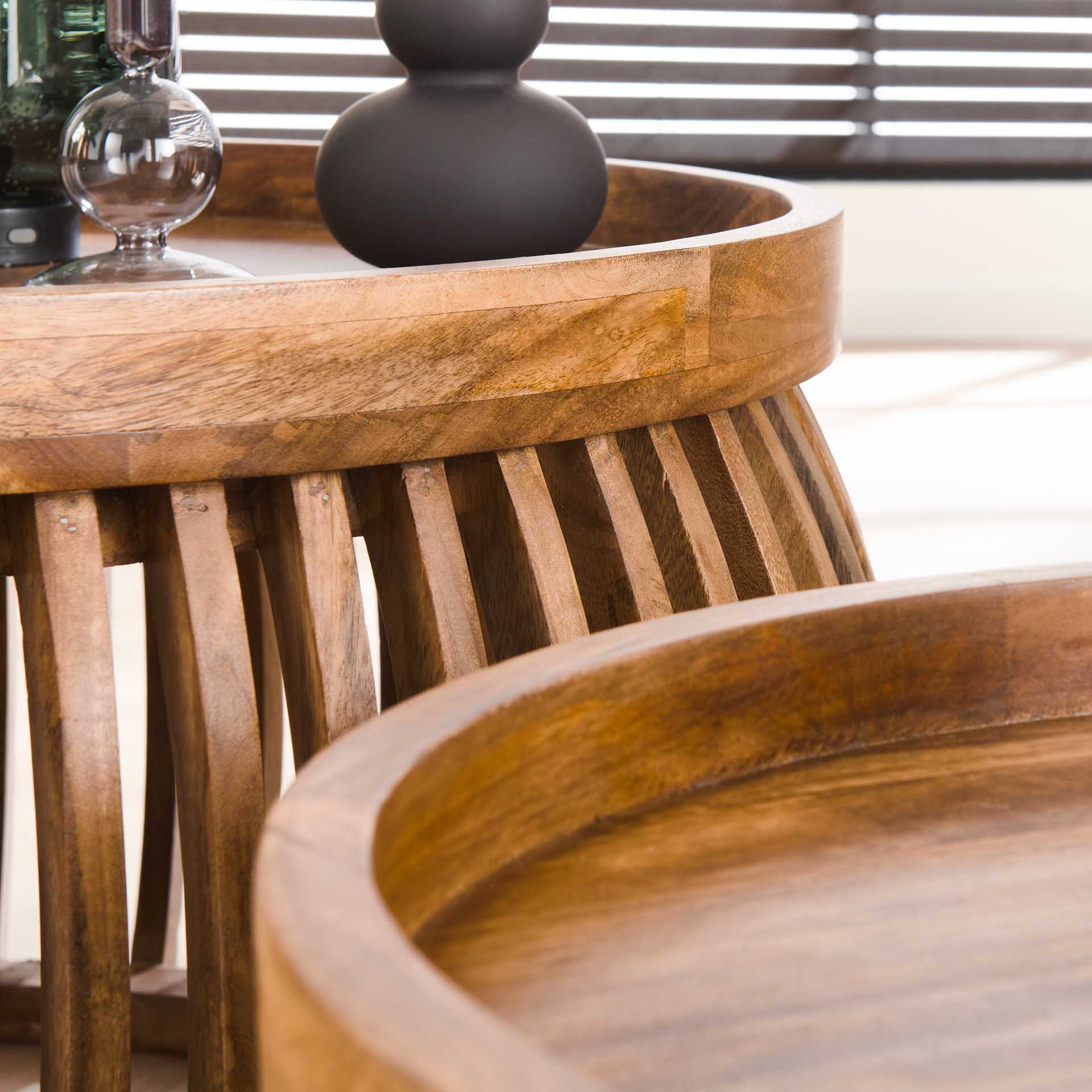 2399_16ZA_4 Design Couchtisch 2er Set Rund CURVE Mangoholz