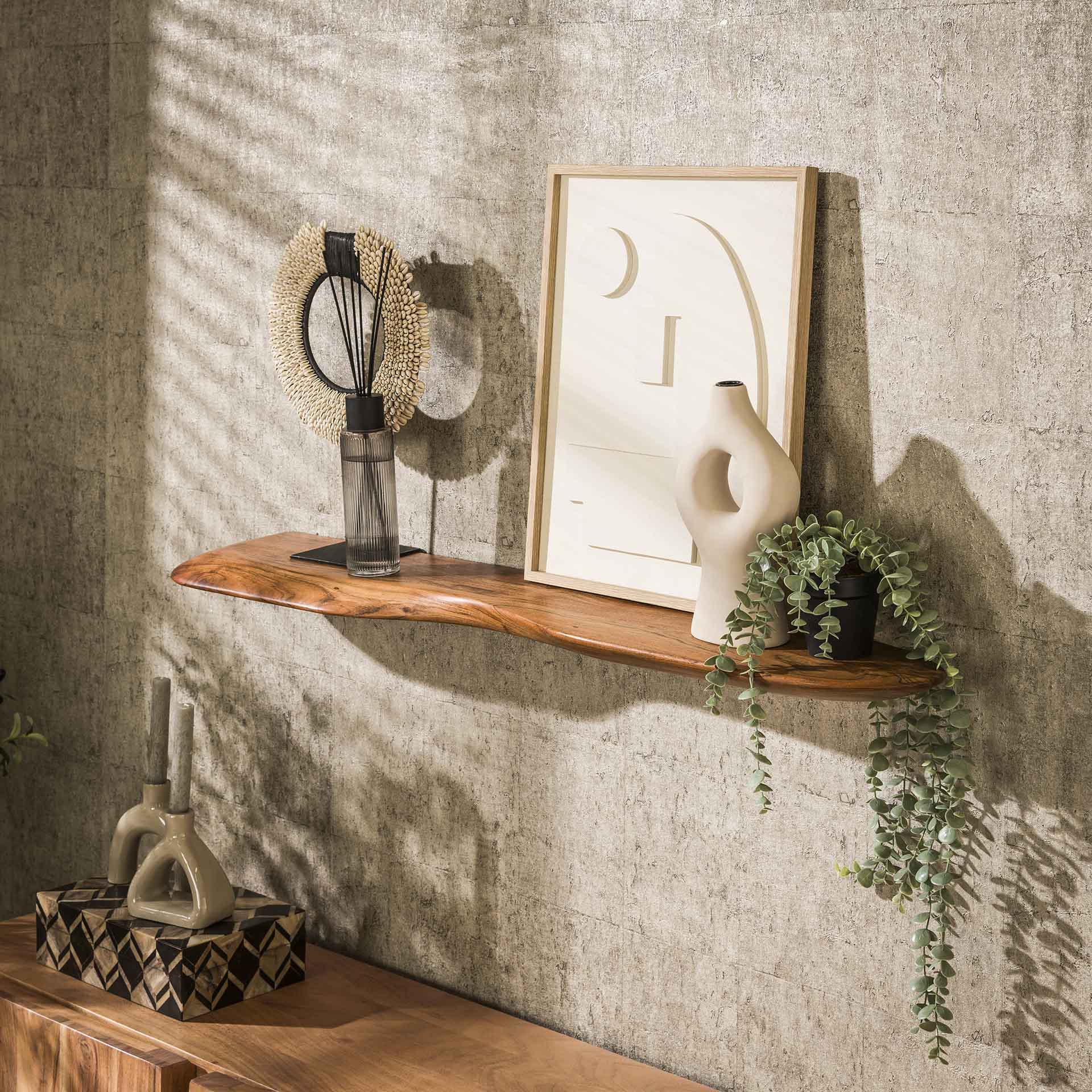 Wandregal „Organic“ – 120 cm aus massivem Akazienholz