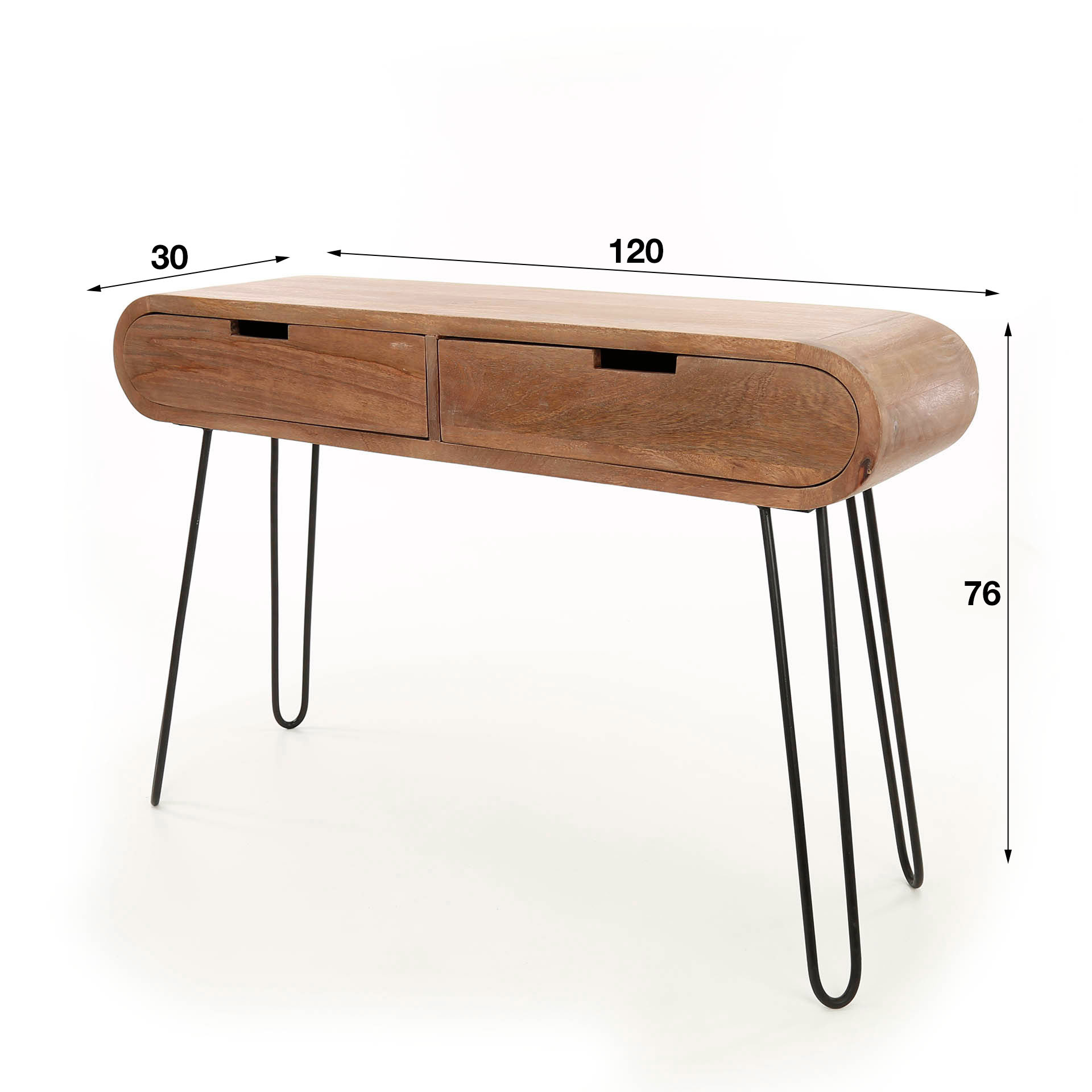 Home Designs Konoslentisch 120 cm TAKO Massivholz Mango