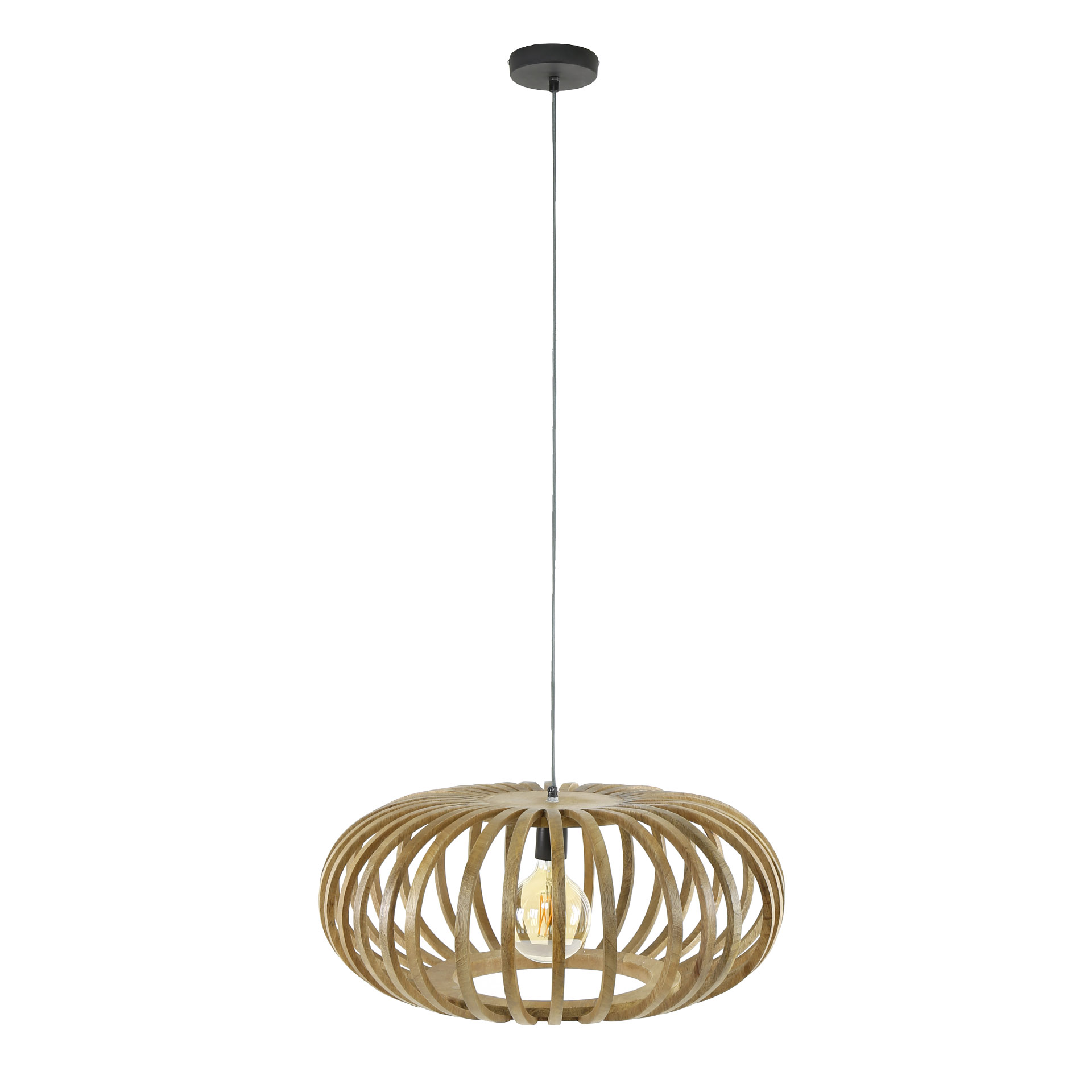 Design Hängelampe stripes / Massiv mango naturel E27