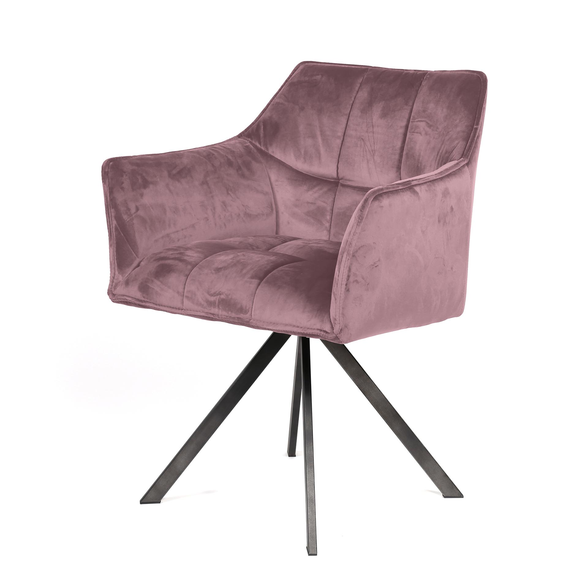 Home-Designs Armstuhl 2er Set VIRAGE drehbar / Rosa velvet