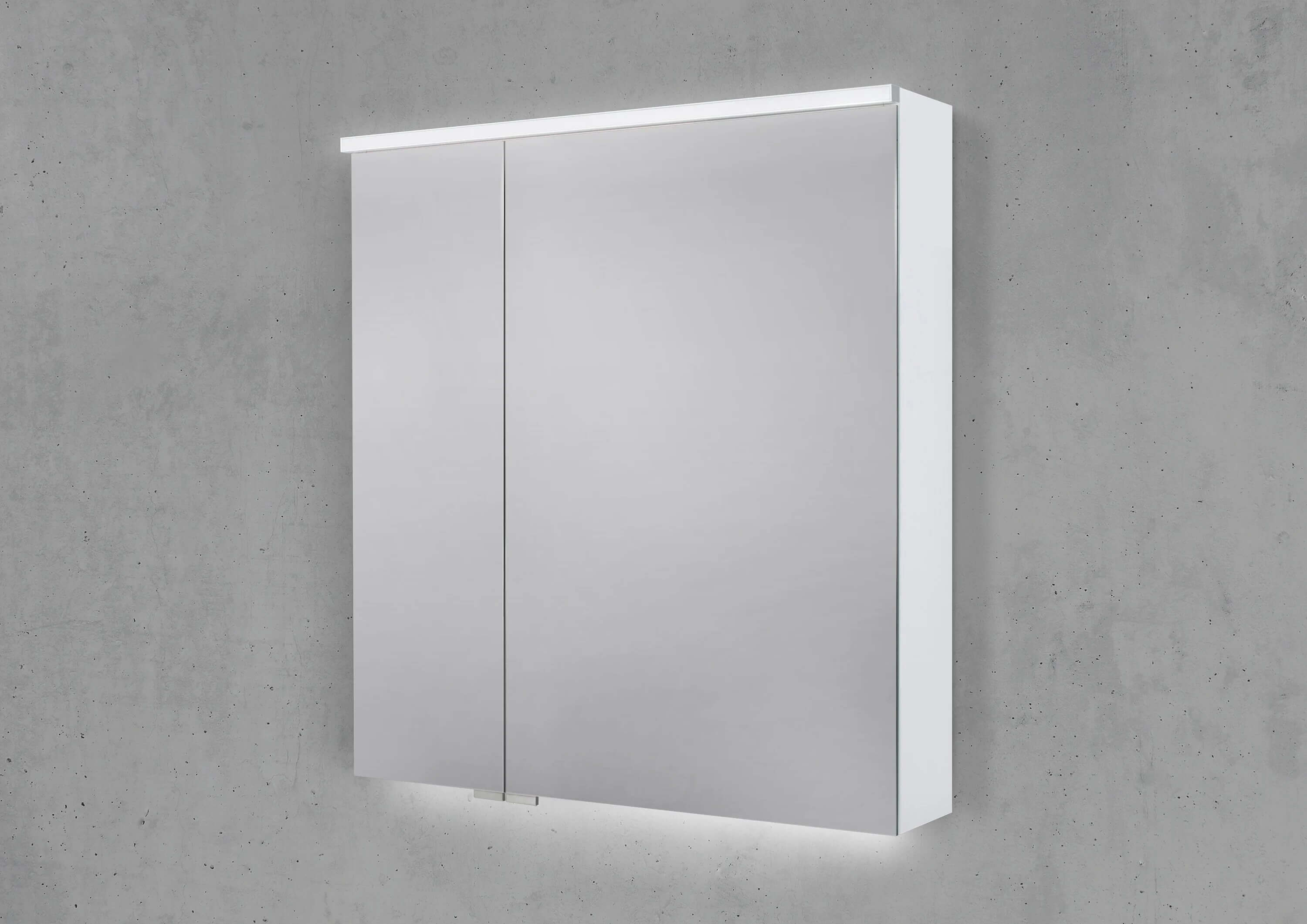 Barcelo Badmöbel Set 70 cm grifflos, mit Spiegelschrank Multi-LED