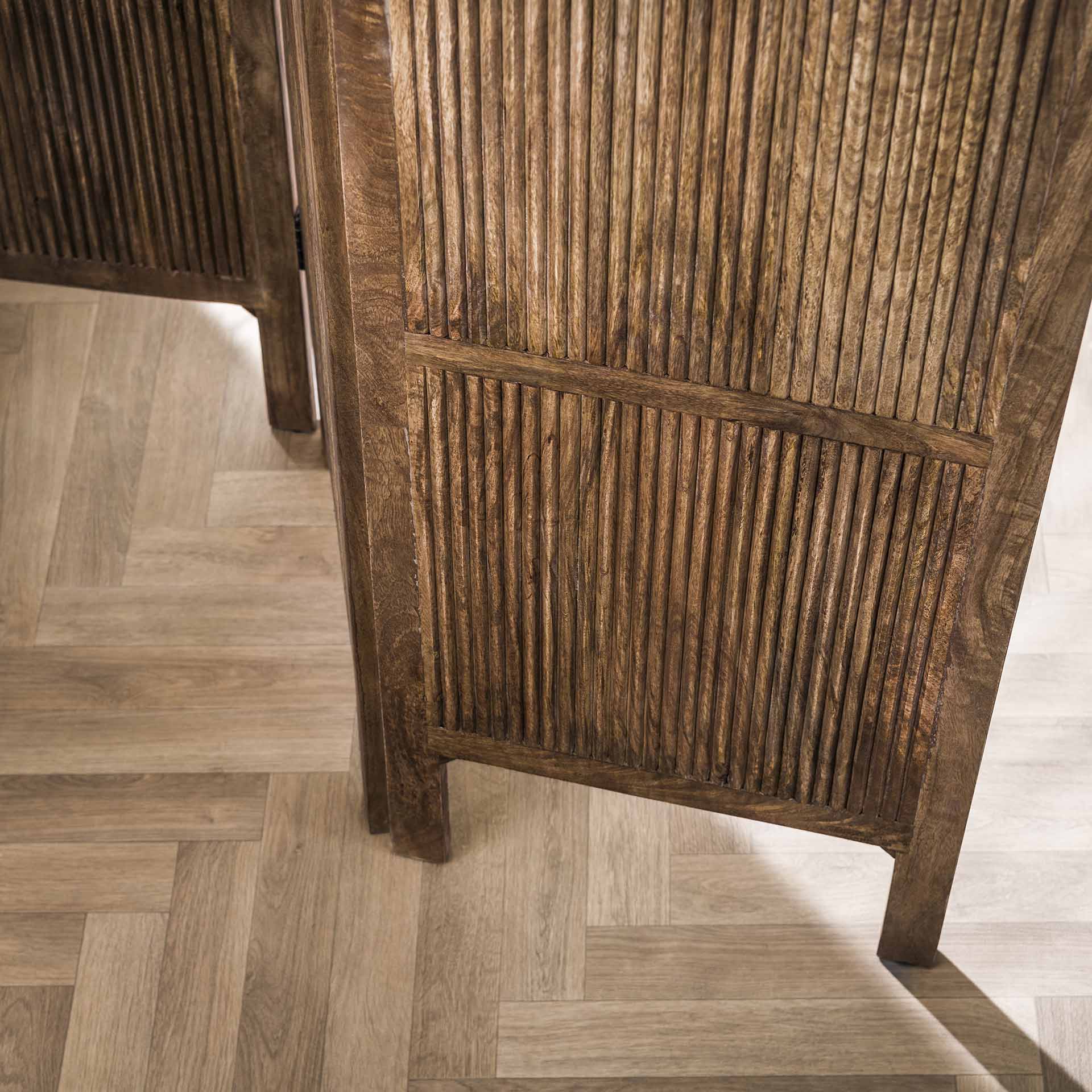 Raumteiler „Wave“ – 3-teilig aus Mangoholz