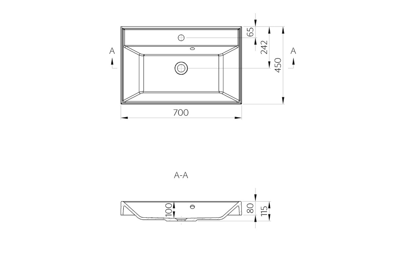 Barcelo Badmöbel Set 70 cm grifflos, mit Spiegelschrank Multi-LED