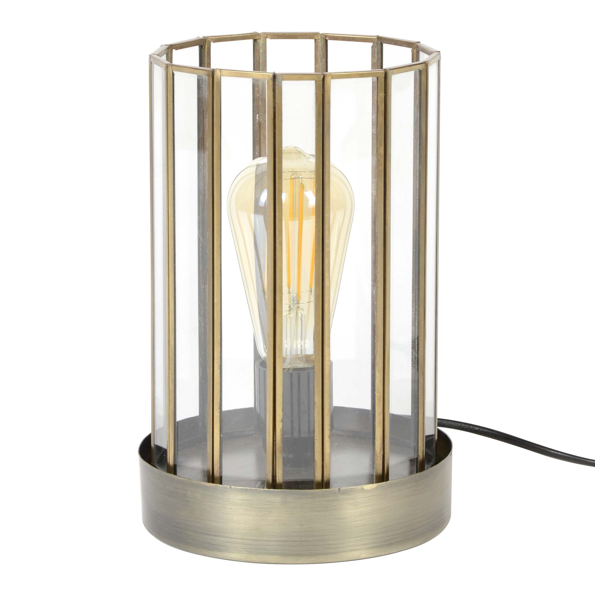 Tischlampe TILO 1-flammig Glas Bronze Bronze Antik
