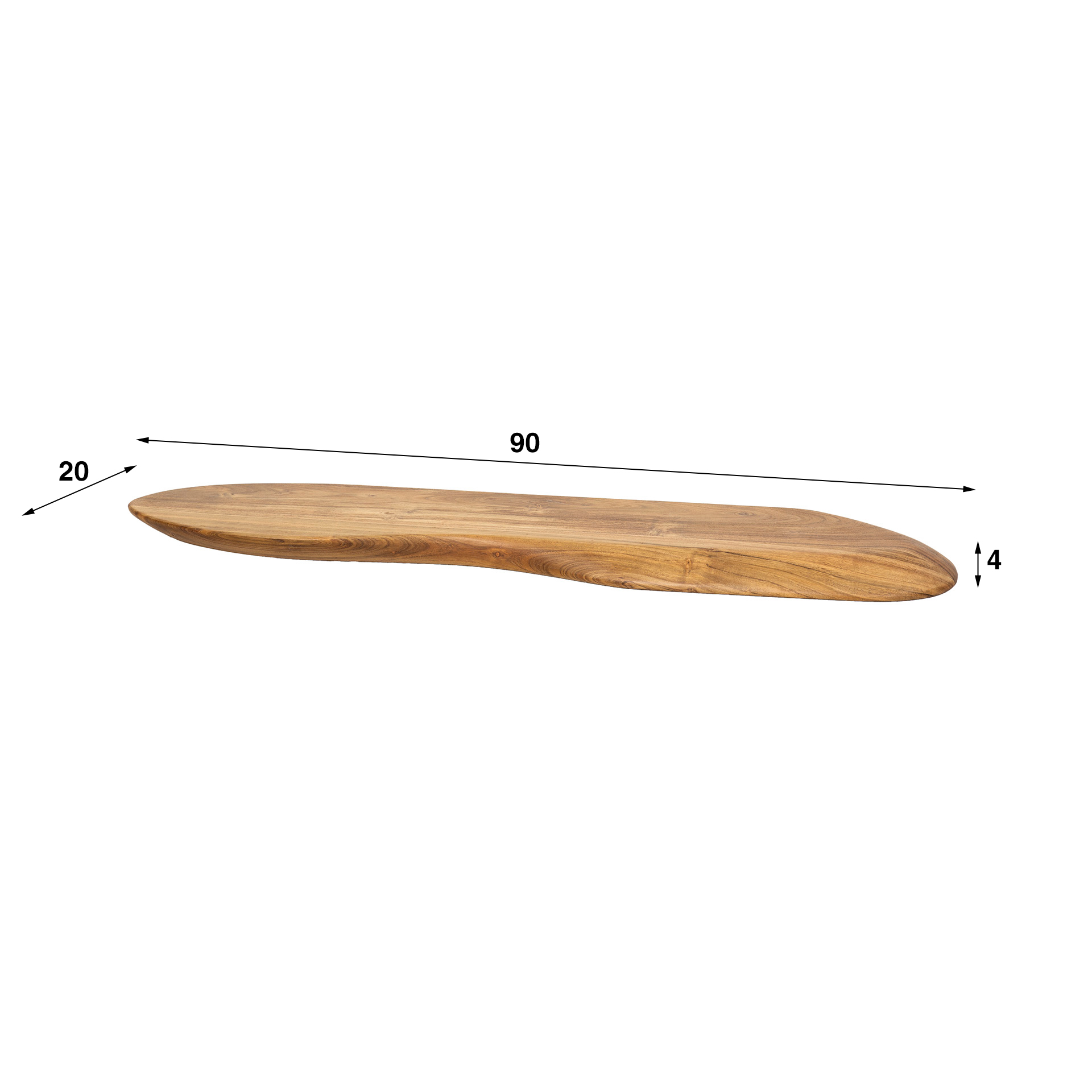 Wandregal „Organic“ – 90 cm aus Akazienholz