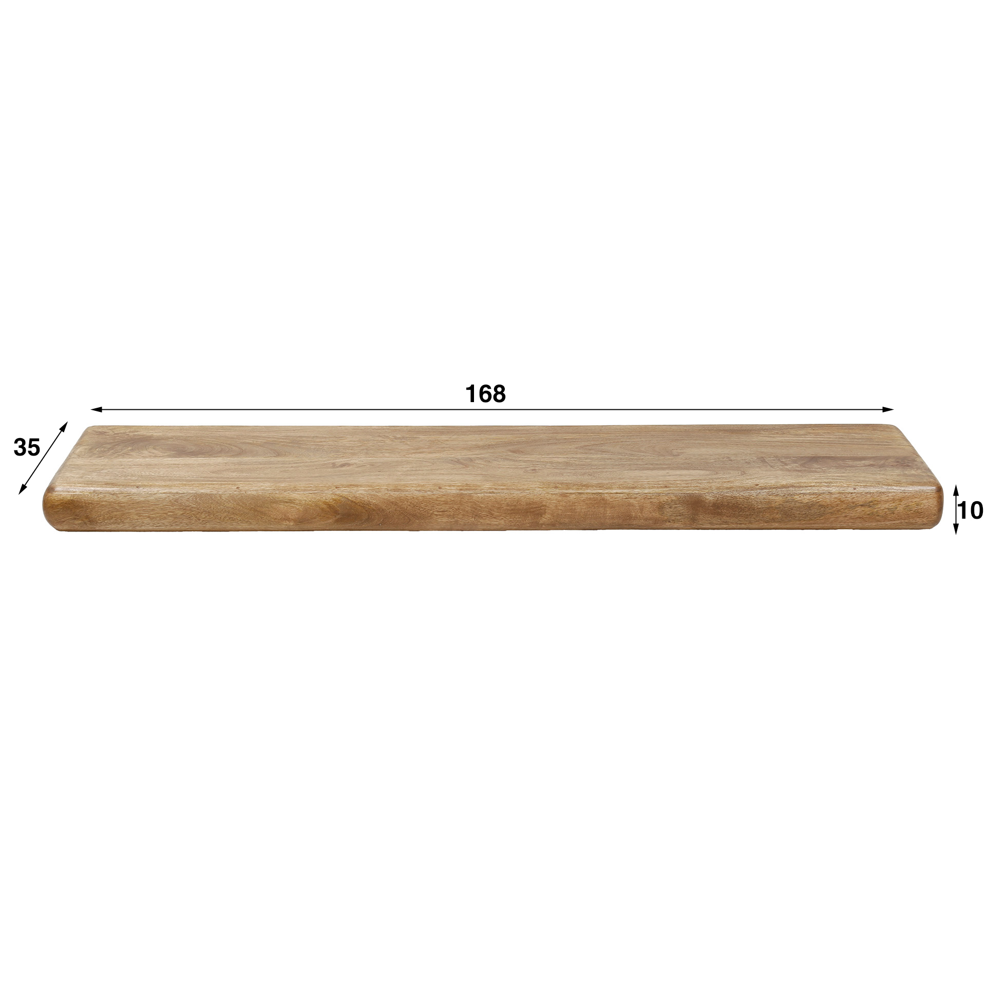 Home Designs Wandregal MASUI 170 cm Massiv mango Sandfarbe