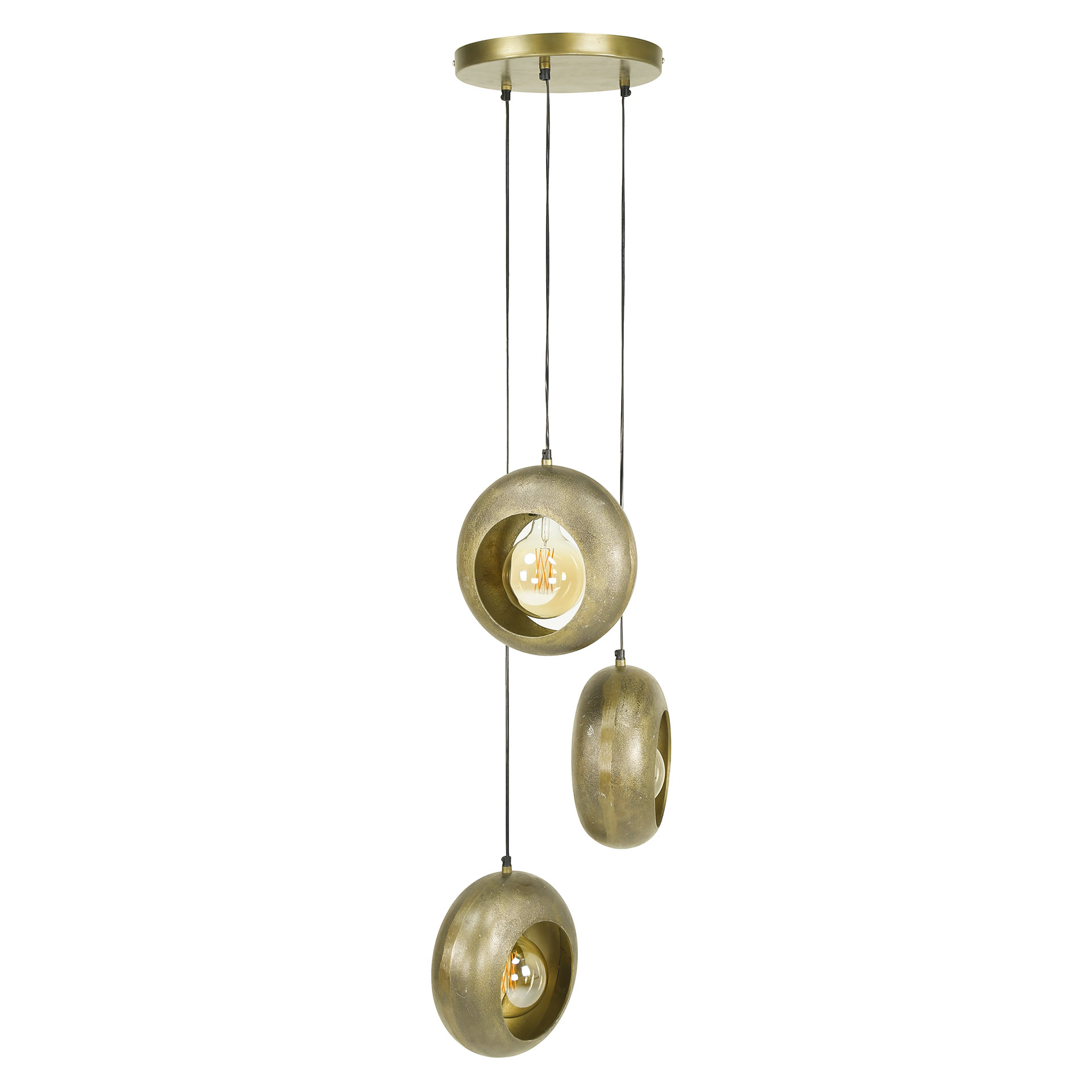 Design Pendelleuchte 3-flammig TRACK Aluminium Bronze-Antik E27