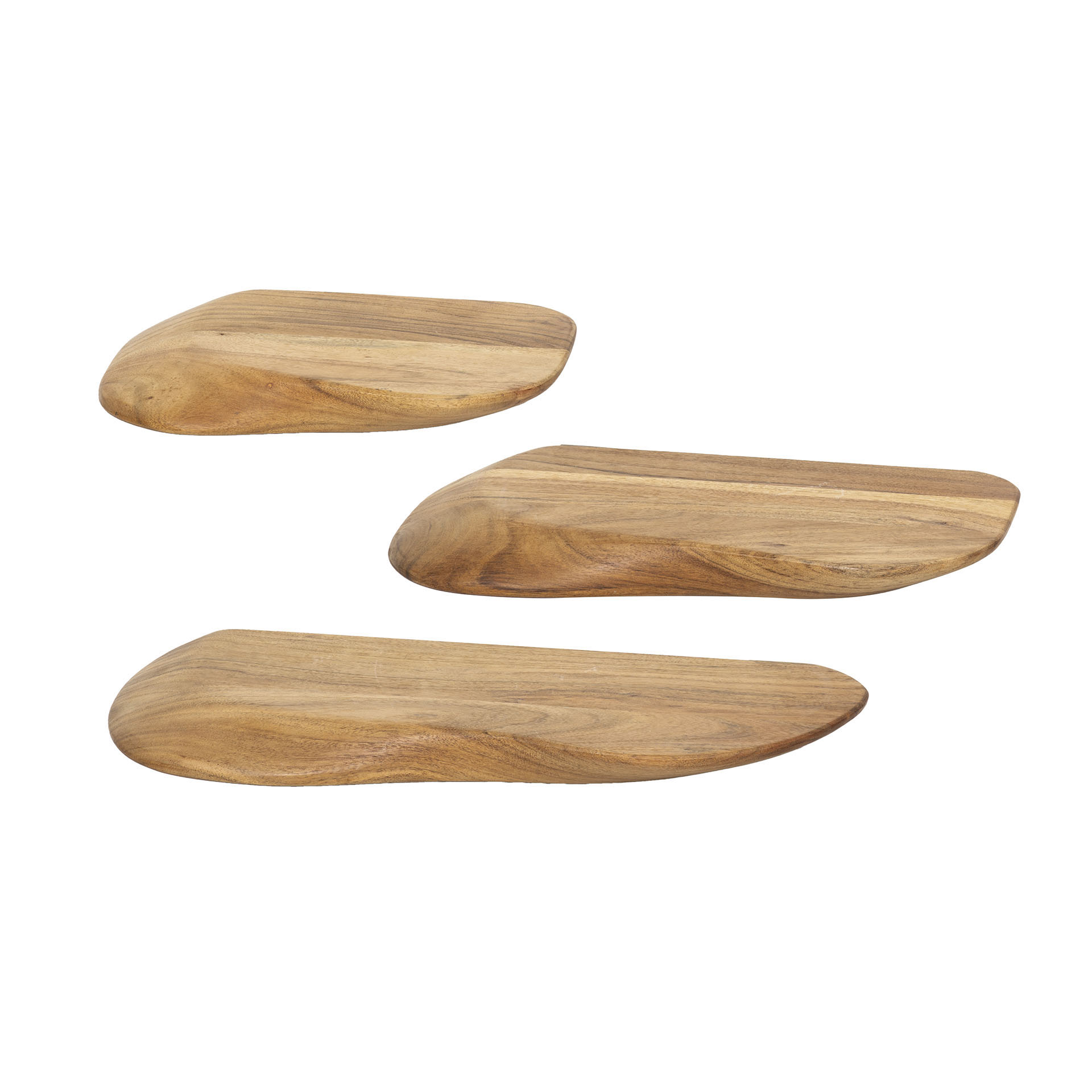 Home Designs Wandregal-Set „Organic“ – 3-teilig aus Akazienholz