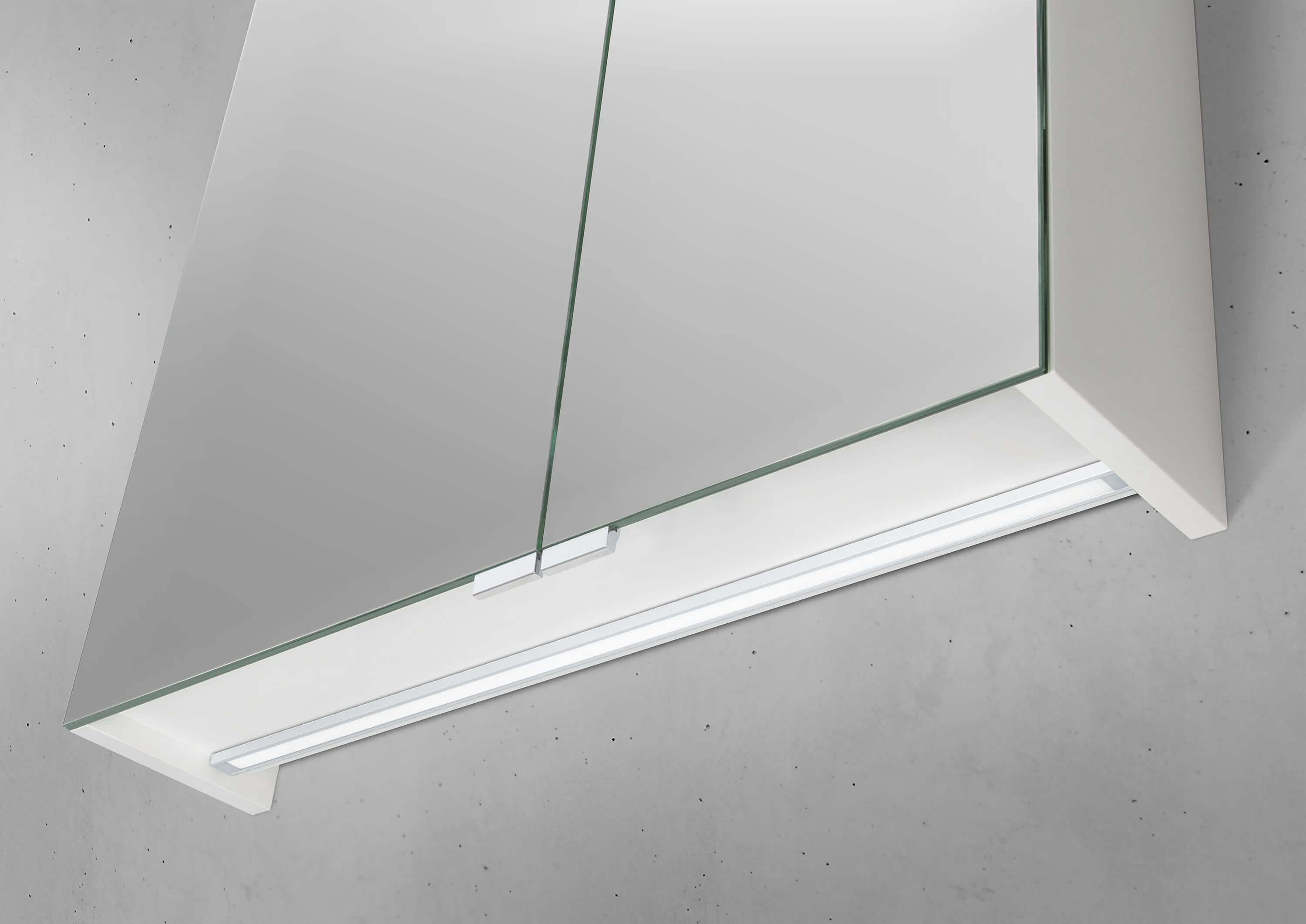 Barcelo Badmöbel Set 100 cm grifflos mit LED Spiegelschrank