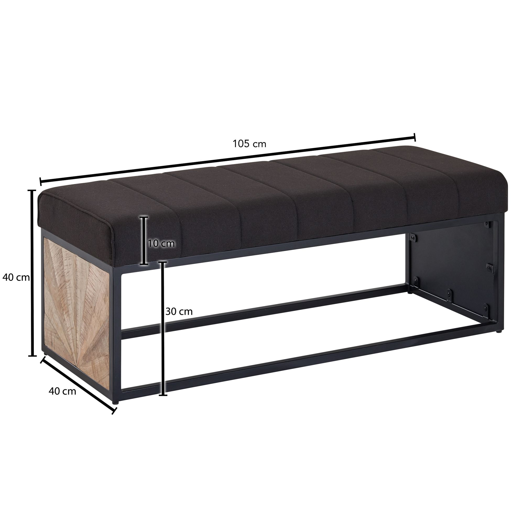 64430-Wohnling-Design-Sitzbank-Schwarz-105-x-40-x-40-cm---Polsterbank-mit-Metallgestell---Bettbank-Schlafzimmer---Flurbank-Garderobenbank-flur-style-wohnzimmer-diele-nbank-120cm-esszimmer.jpg