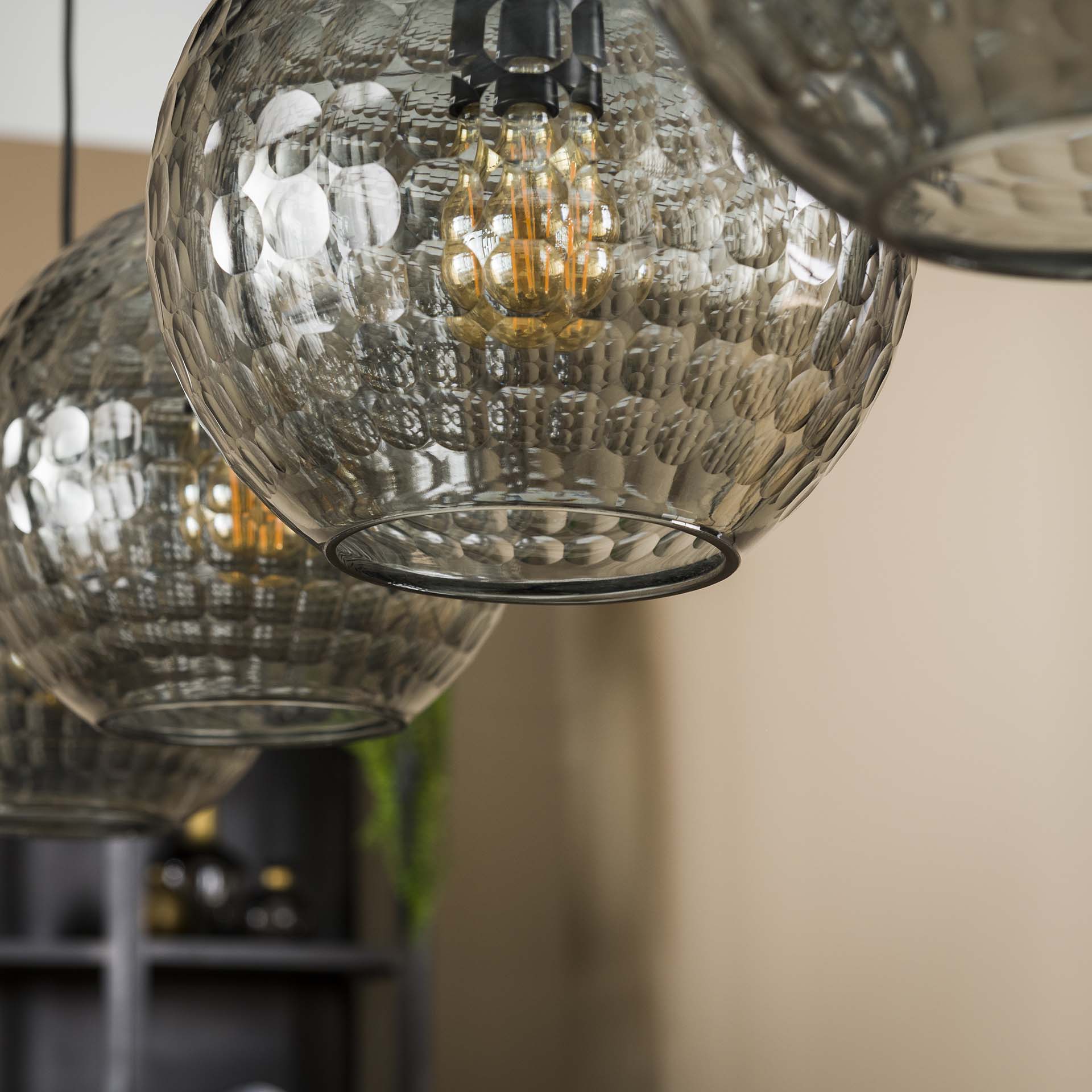 Design Deckenleuchte 4-flammig IDAHO Metall modern Alt Silber Finish