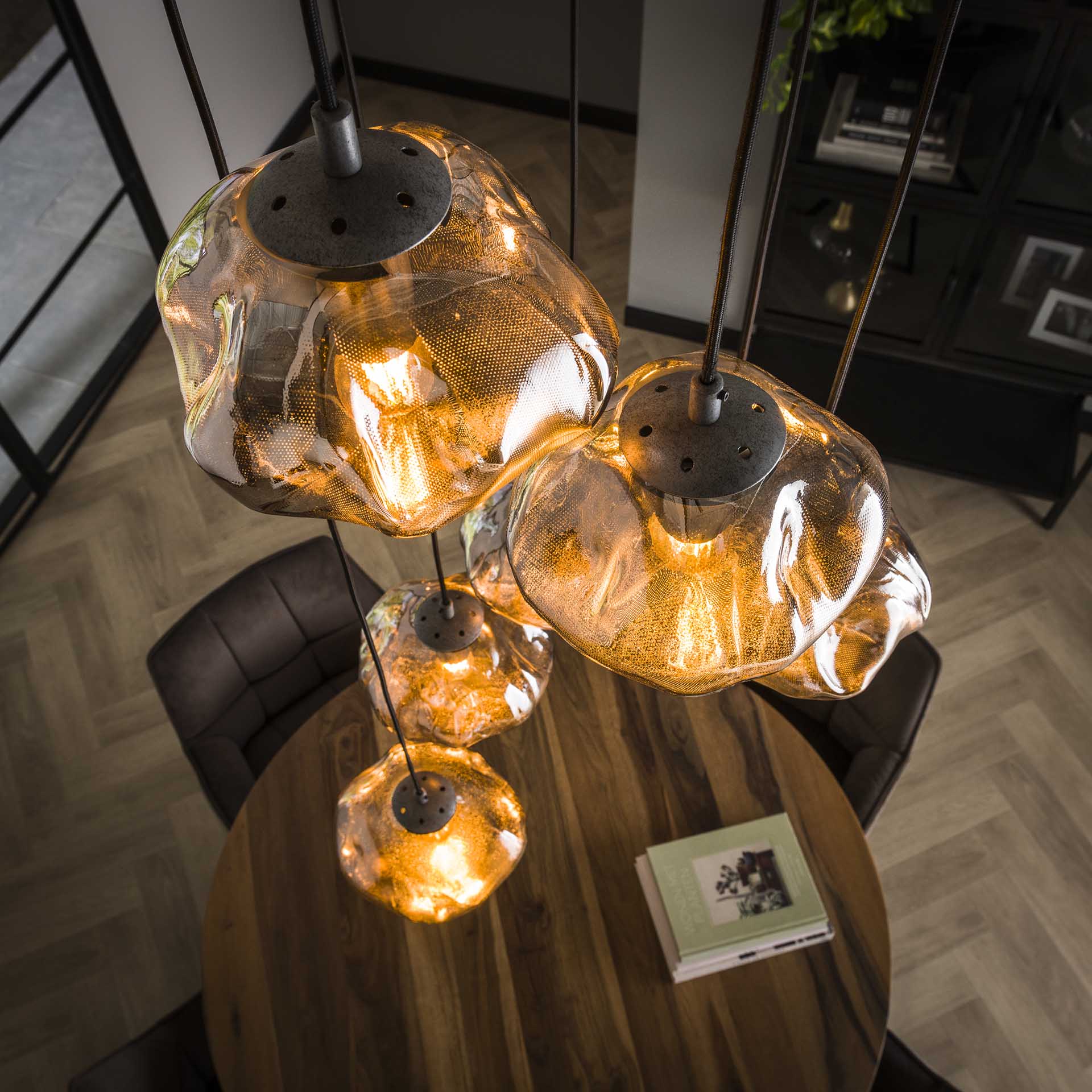 Design Deckenleuchte 7-flammig ACURE Metall modern Alt Silber Finish