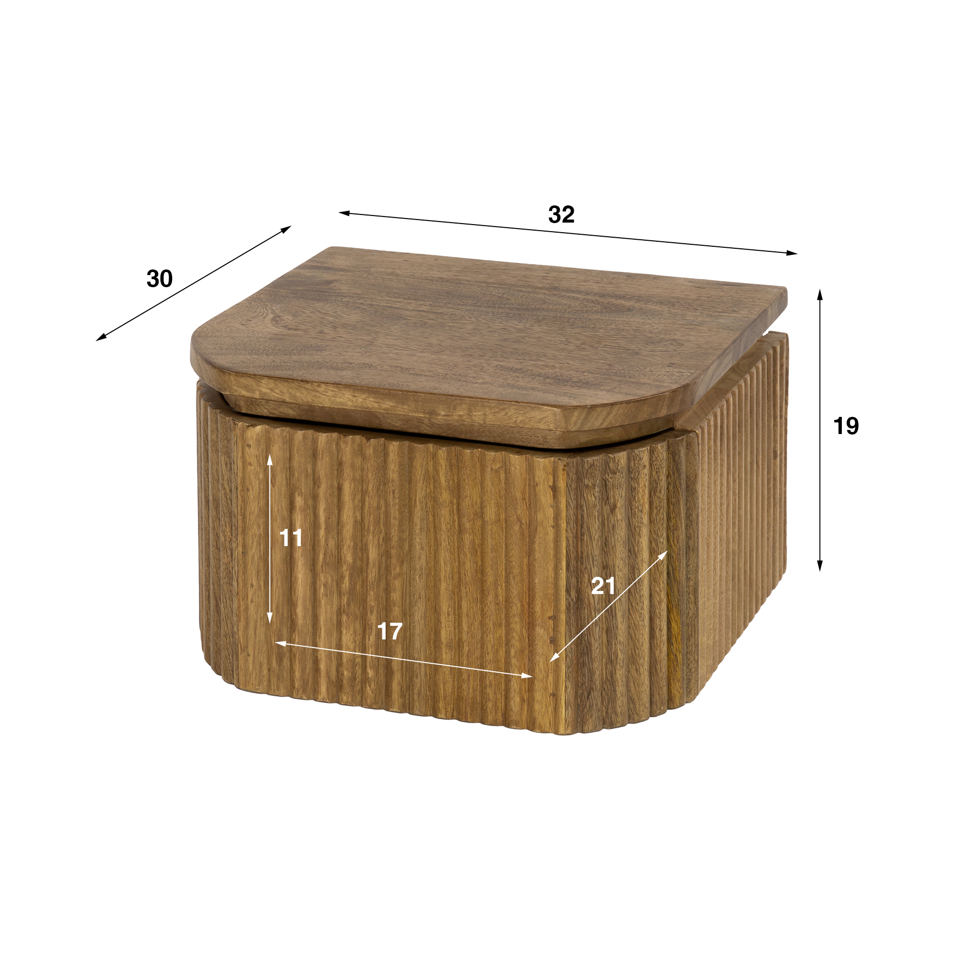 Nachtkommode Wave XS 32 cm mit 1 Schublade wandhängend