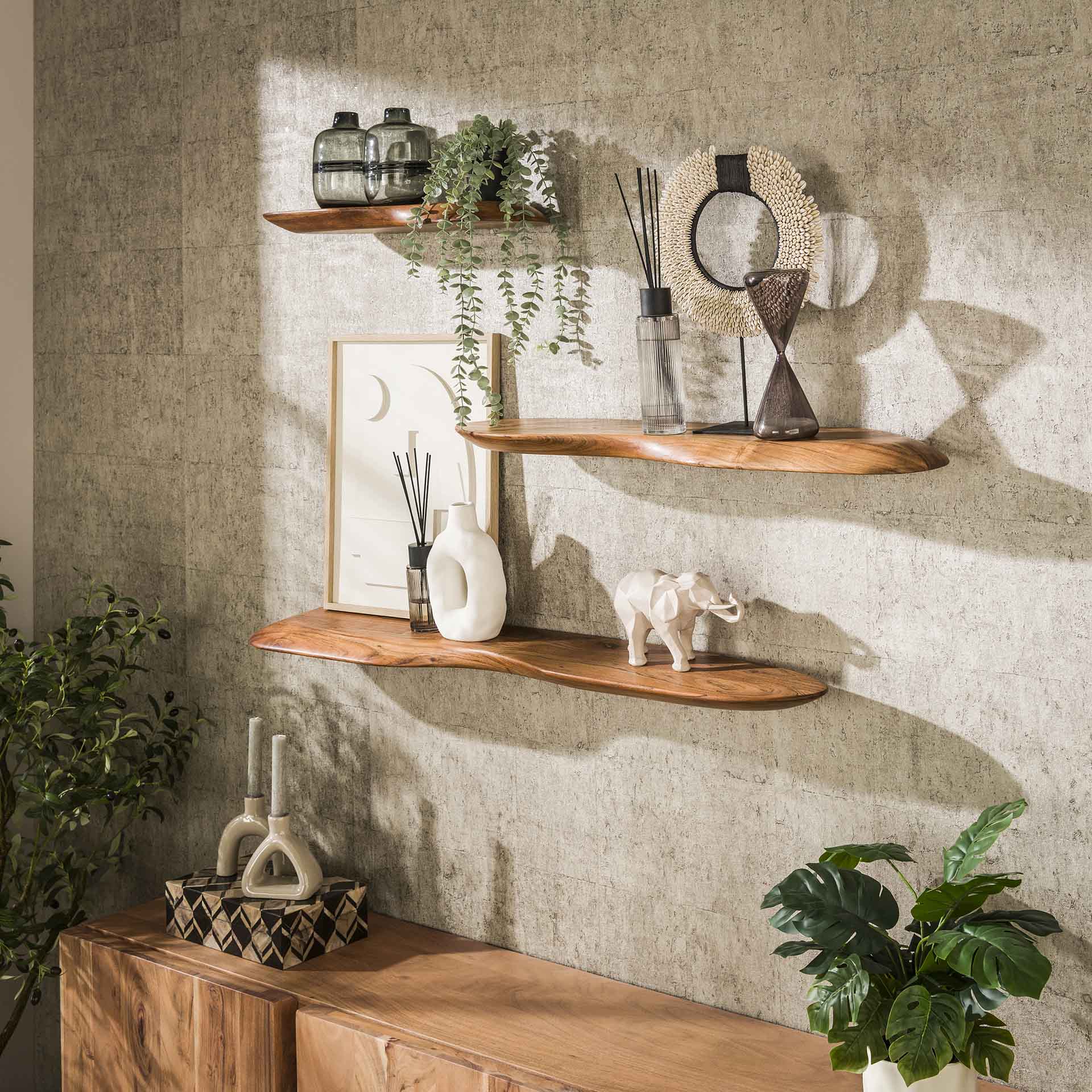 Wandregal „Organic“ – 60 cm aus Akazienholz