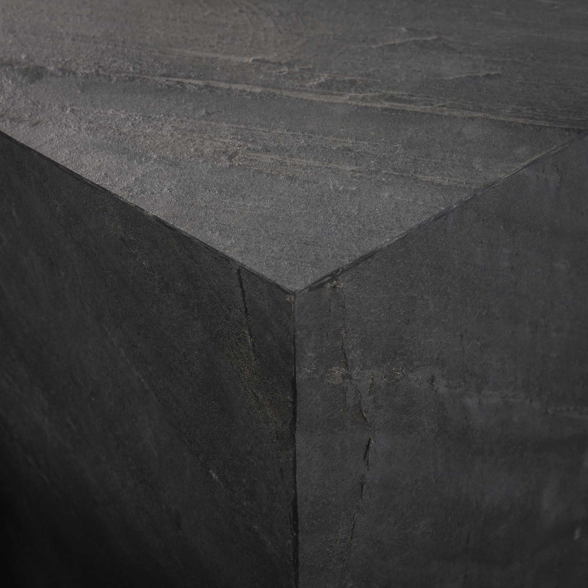 Design Couchtisch 2 Set BEGO Schiefer Schwarz Akazienholz