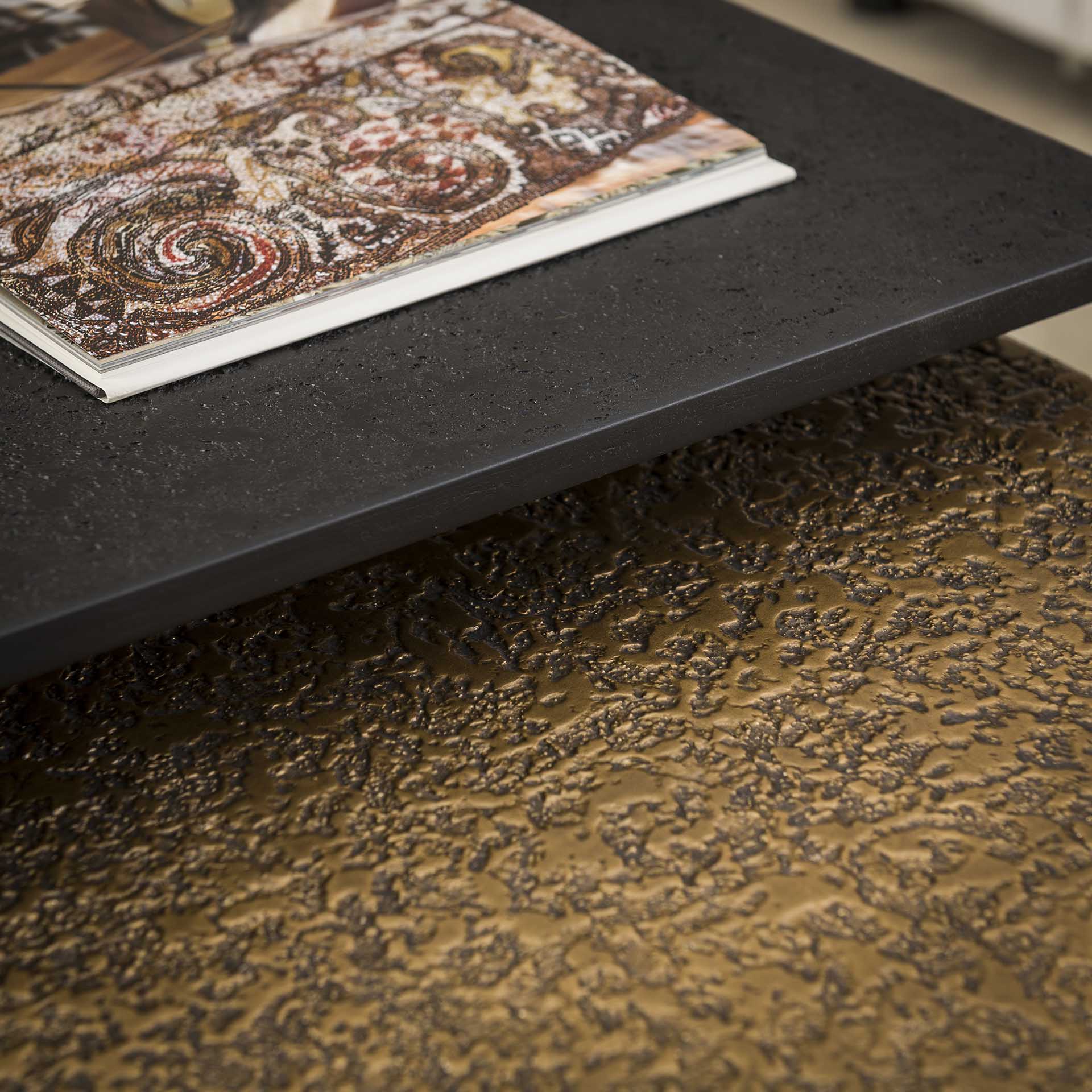 HOME-DESIGNS Couchtisch 2er Set LION schwarz Gold Metall