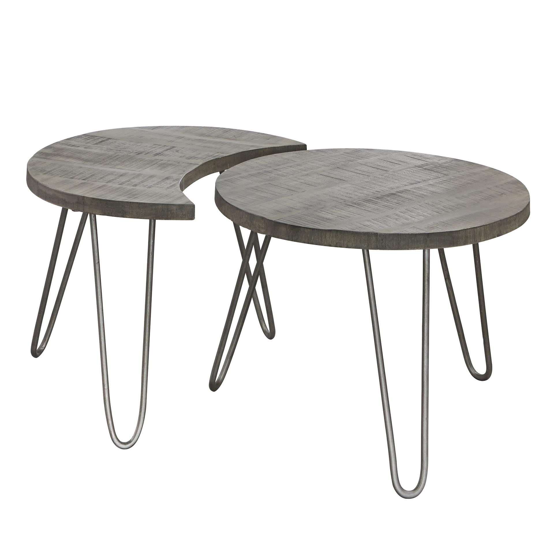 Couchtisch COLT Industrial 2er-Set Mangoholz Grau