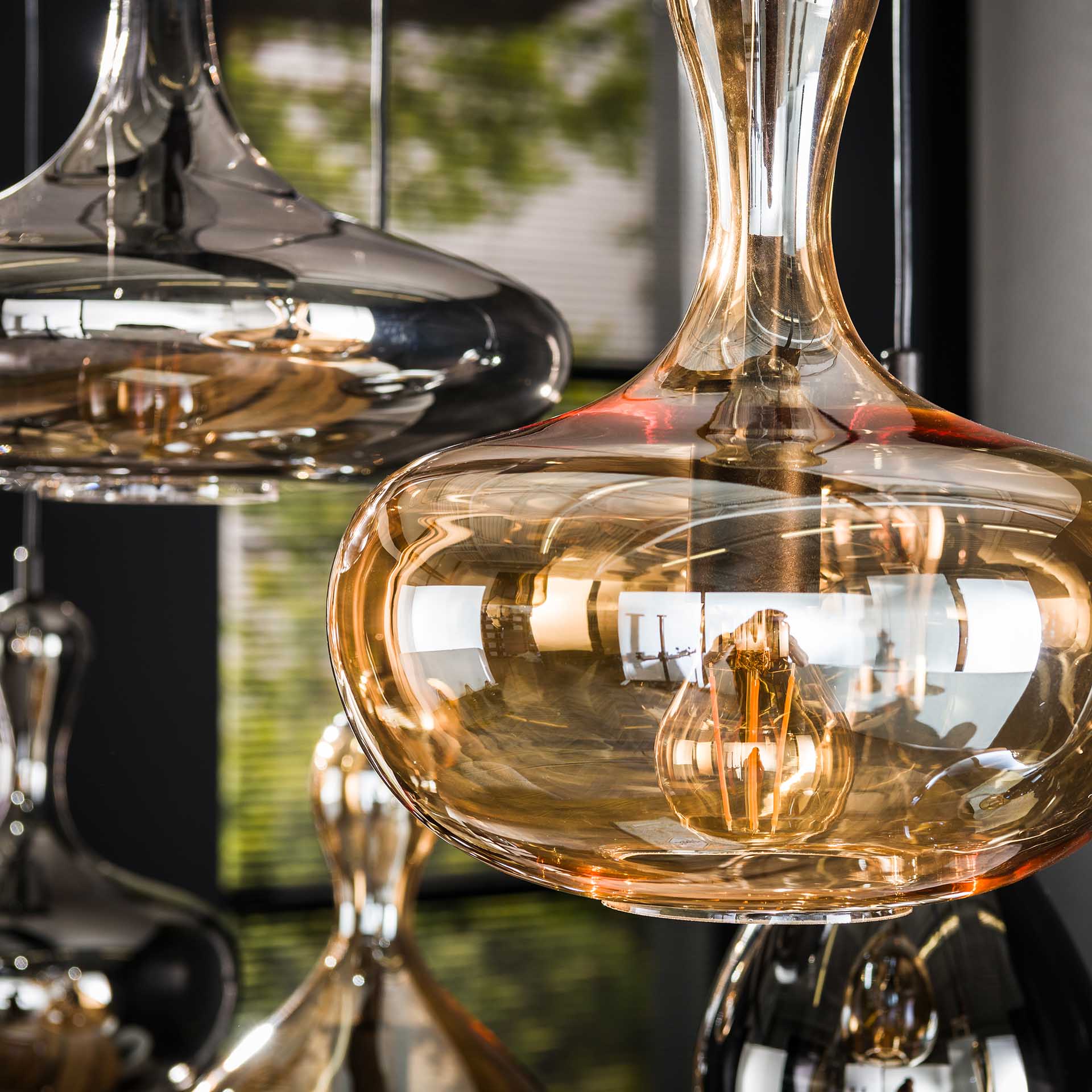 VIDRIO Deckenleuchte Glas 7-flammig