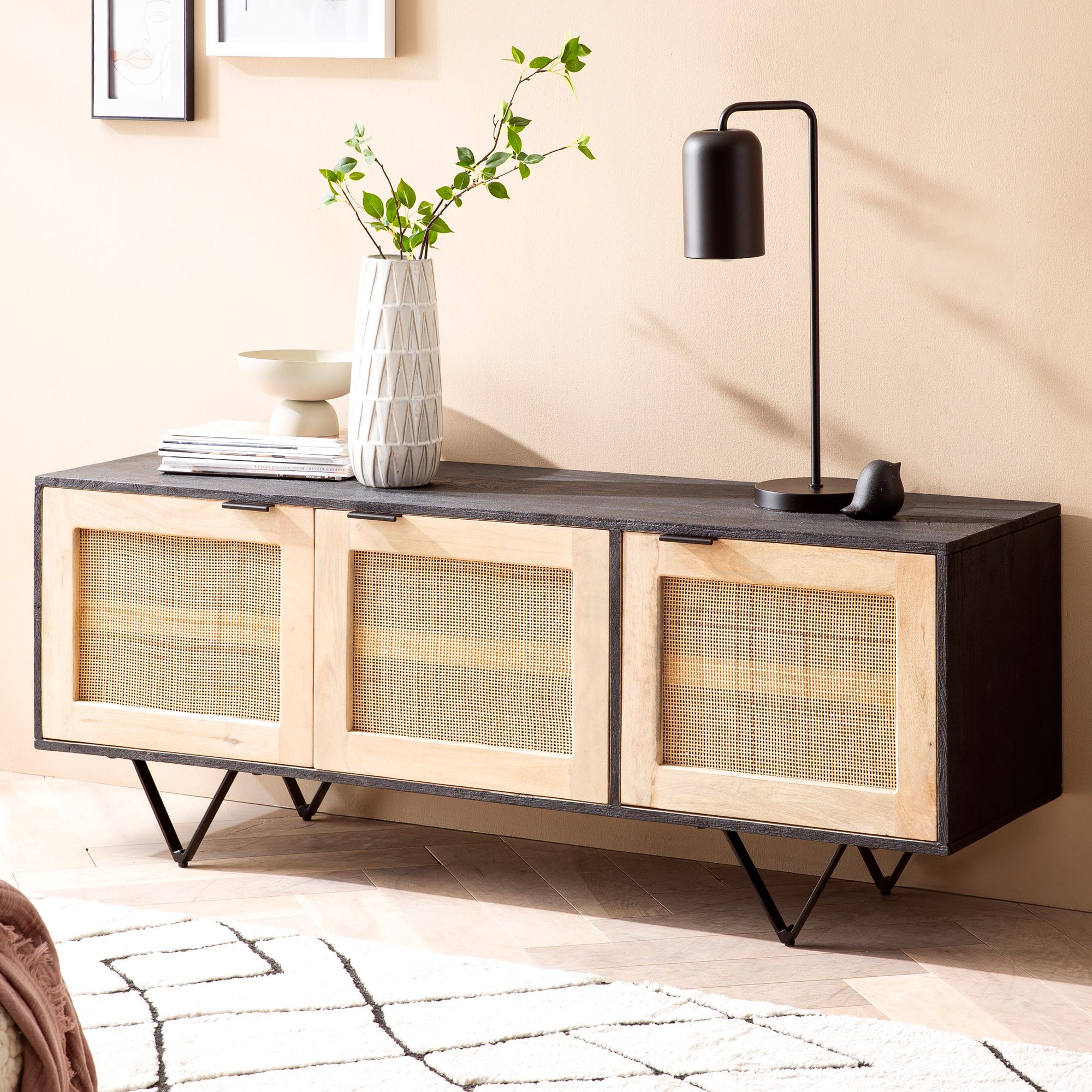 88323-WOHNLING-Sideboard-145x40x55-cm-Schwarz---Rattan-WL6-797-WL6-797_1.jpg